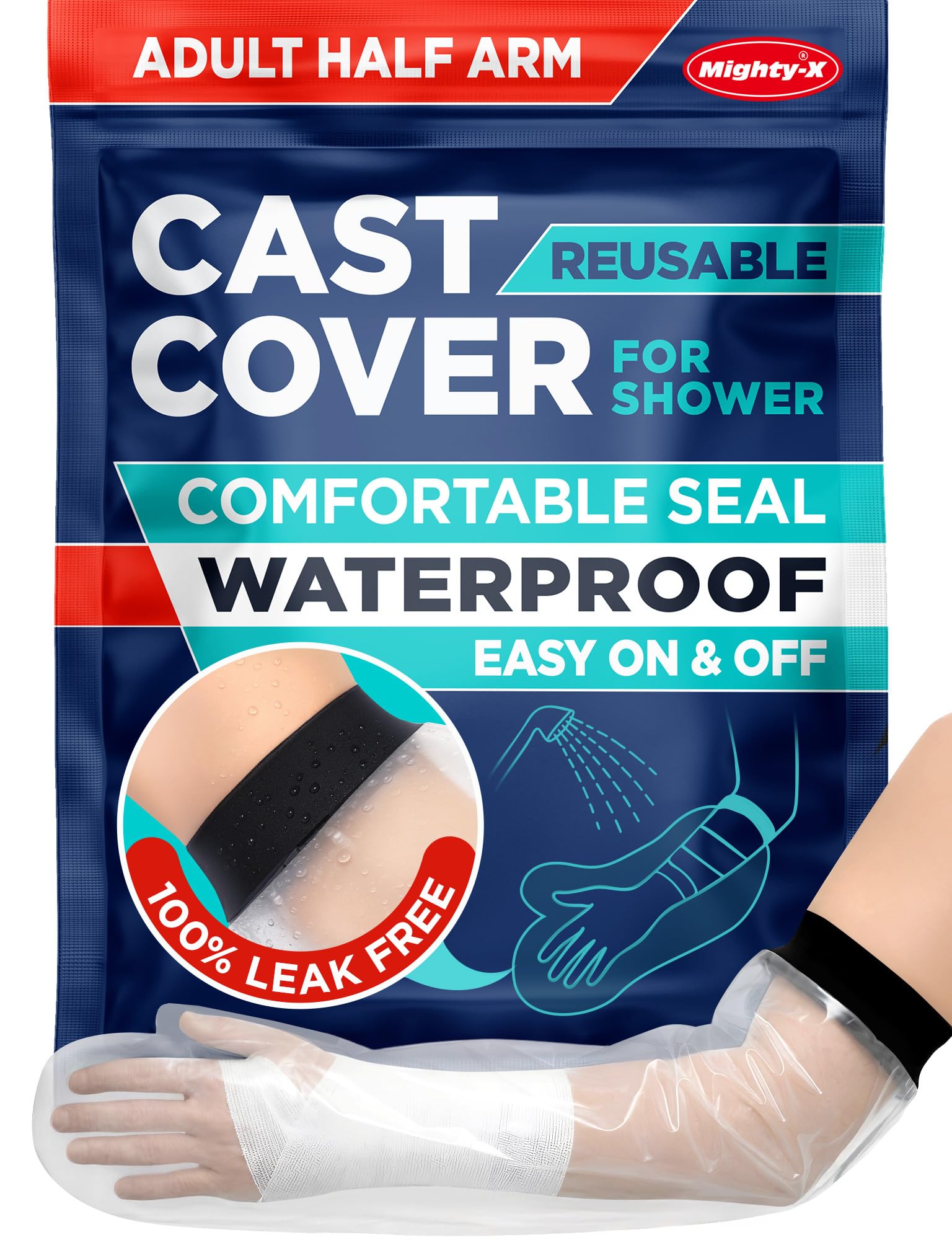 Photo 1 of 100% Waterproof Cast Covers for Shower Arm - Tight Seal - Reusable Adult Half Arm Cast Protector - Hand, Wrist, Elbow, Forearm - After Surgery Bandage & Dressing Bag Sleeves for Wounds & Burns