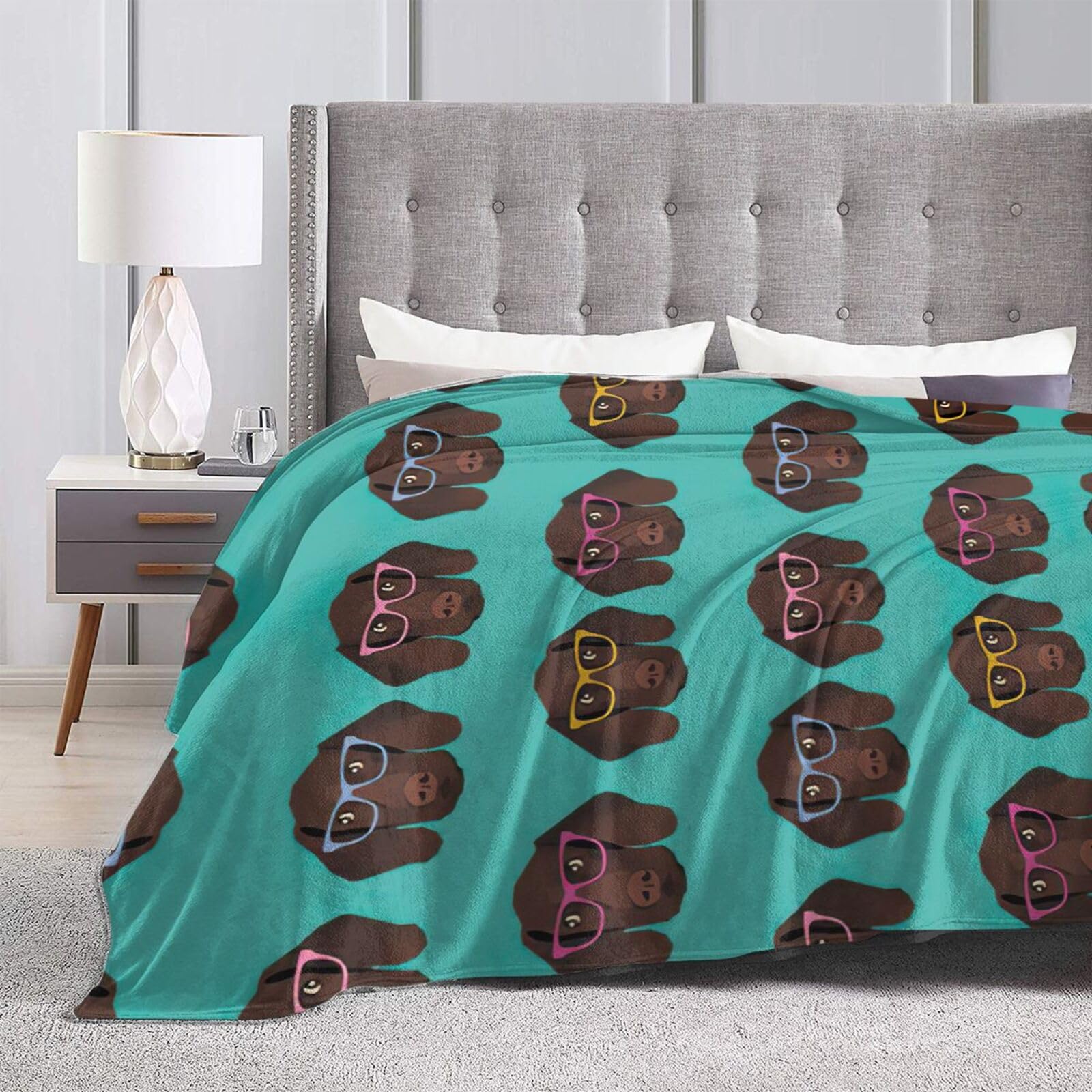 Coperta in flanella di microfibra con motivo con gnomo con bandiera americana, calda, morbida, accogliente, per divano, auto, letto, dormitorio, letti ad acqua, idea regalo per animali domestici, 76 x