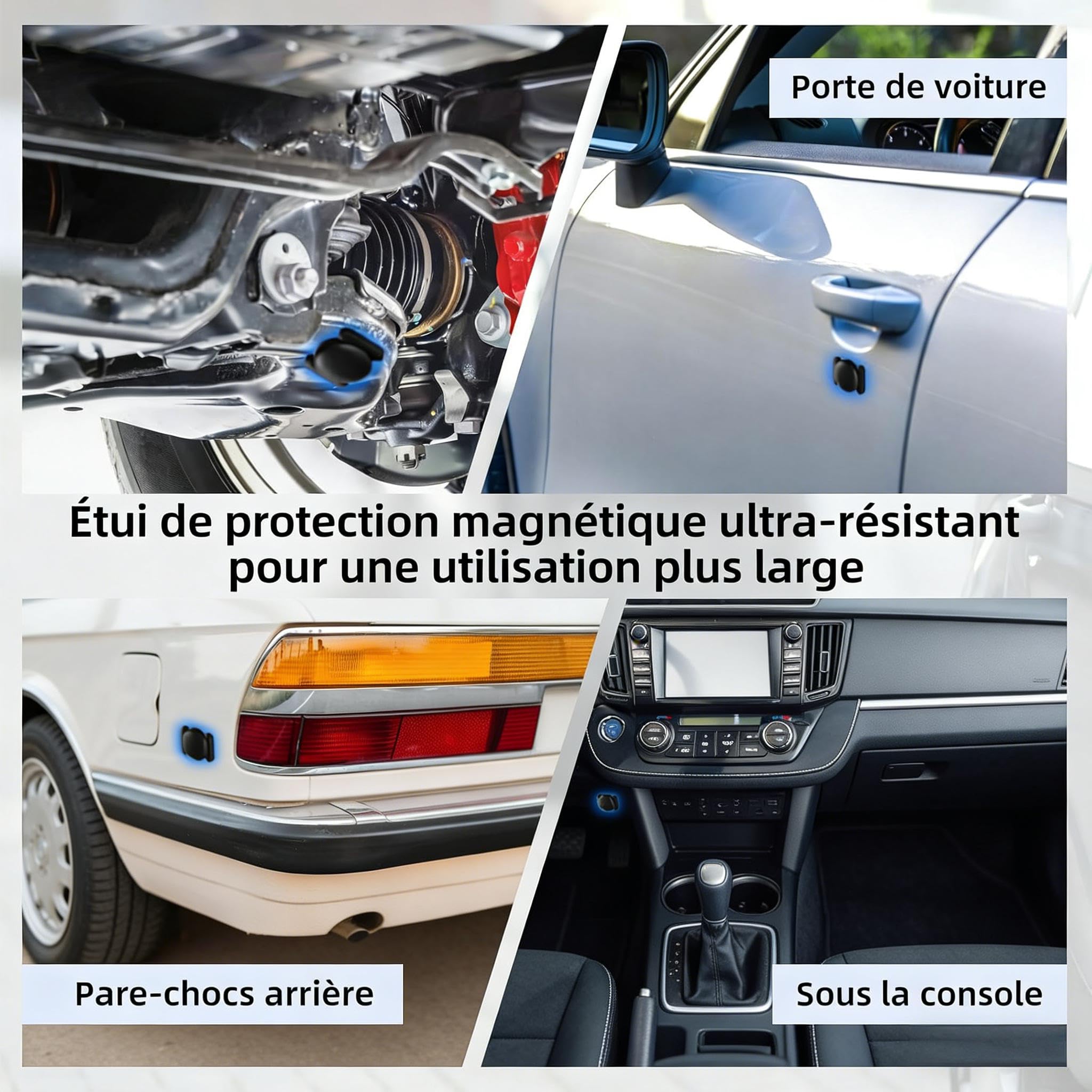 Traceur GPS Voiture,Tracker de Voiture(Compatible avec iOS et Android) Magnétique étanche Localisateurs D'Objets Bluetooth,Traceur GPS sans Abonnement,Tracker GPS pour Valises/Portefeuilles/Clés