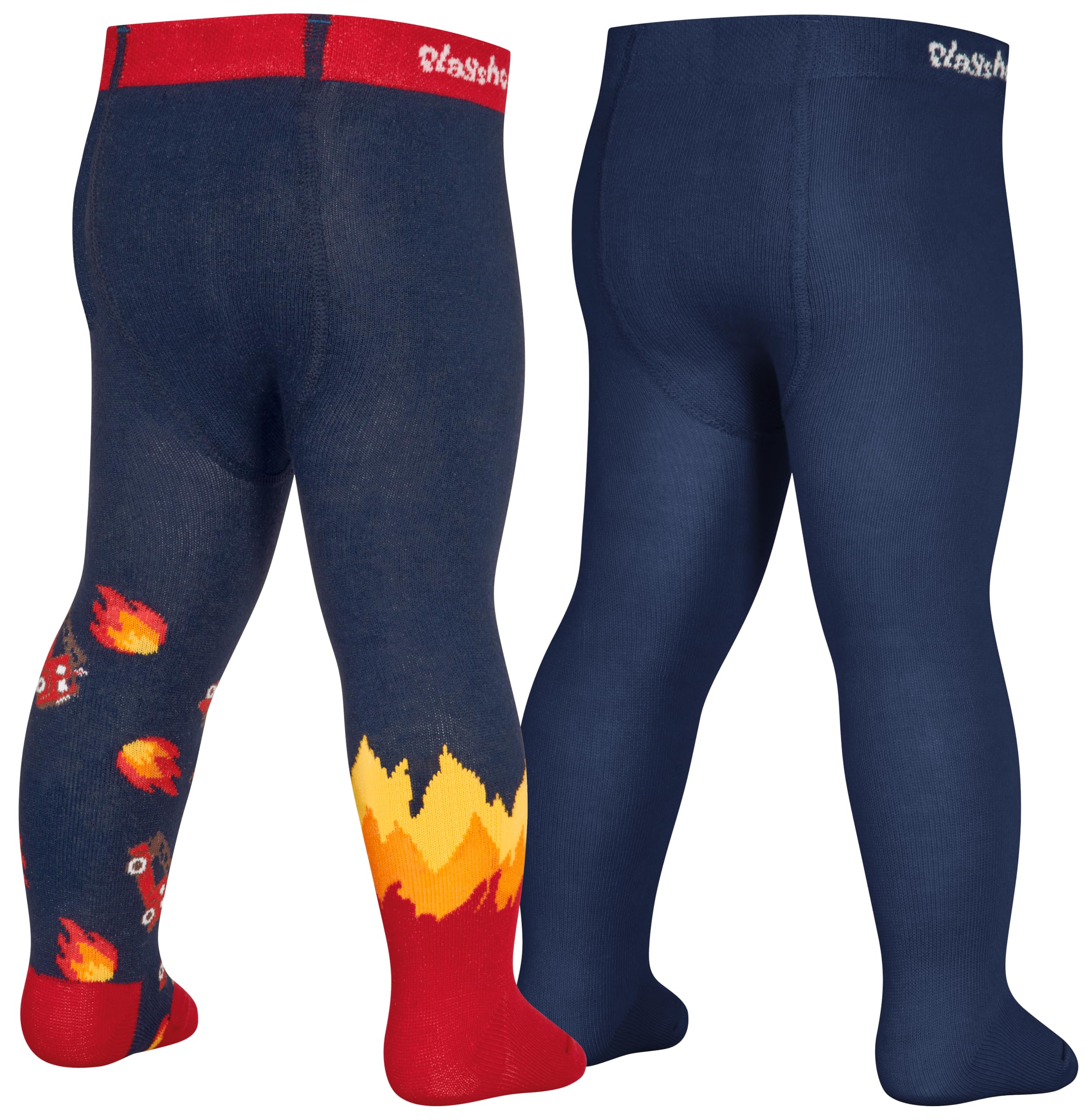 Playshoes Unisex dziecięce rajstopy strażackie, zestaw 2 sztuk, morskie, normalne