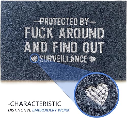 Miniatura 4 de Tapetes de puerta al aire libre para entrada exterior, protegidos por la mierda y averigua vigilancia, tapetes personalizados para puerta de