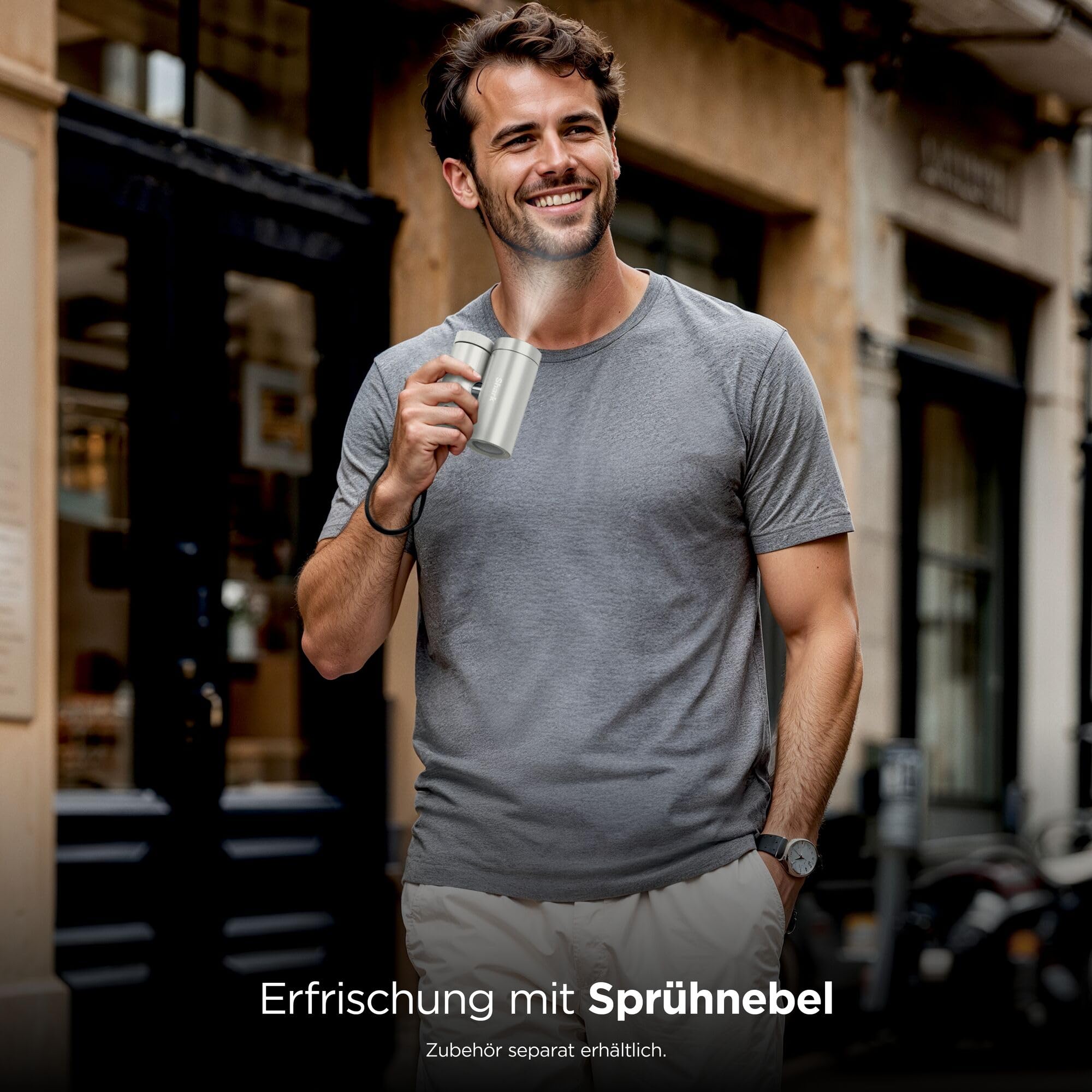 Shark ChillPill 3-in-1-Hochgeschwindigkeits-Handventilator-, Sprühnebel- und InstaChill-System Paket mit Reise-Etui, mit 3 Kühlaufsätzen, reisefreundliches Design, Cloud FA021EU
