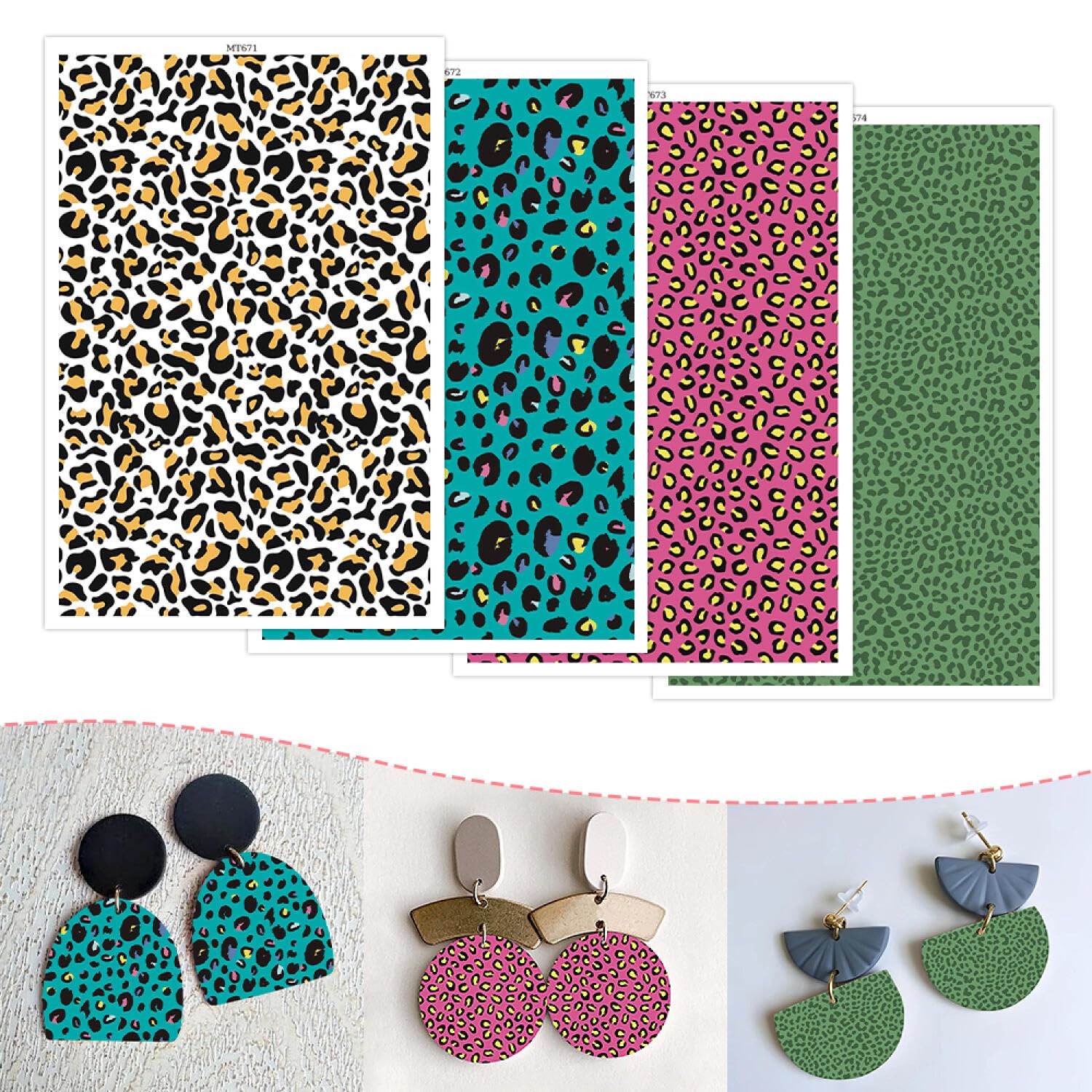 Polymer-Ton Transferpapier Mit Leopardenmuster – 10 Blatt, Je 10 X 14,8 Cm, Wasserlöslich