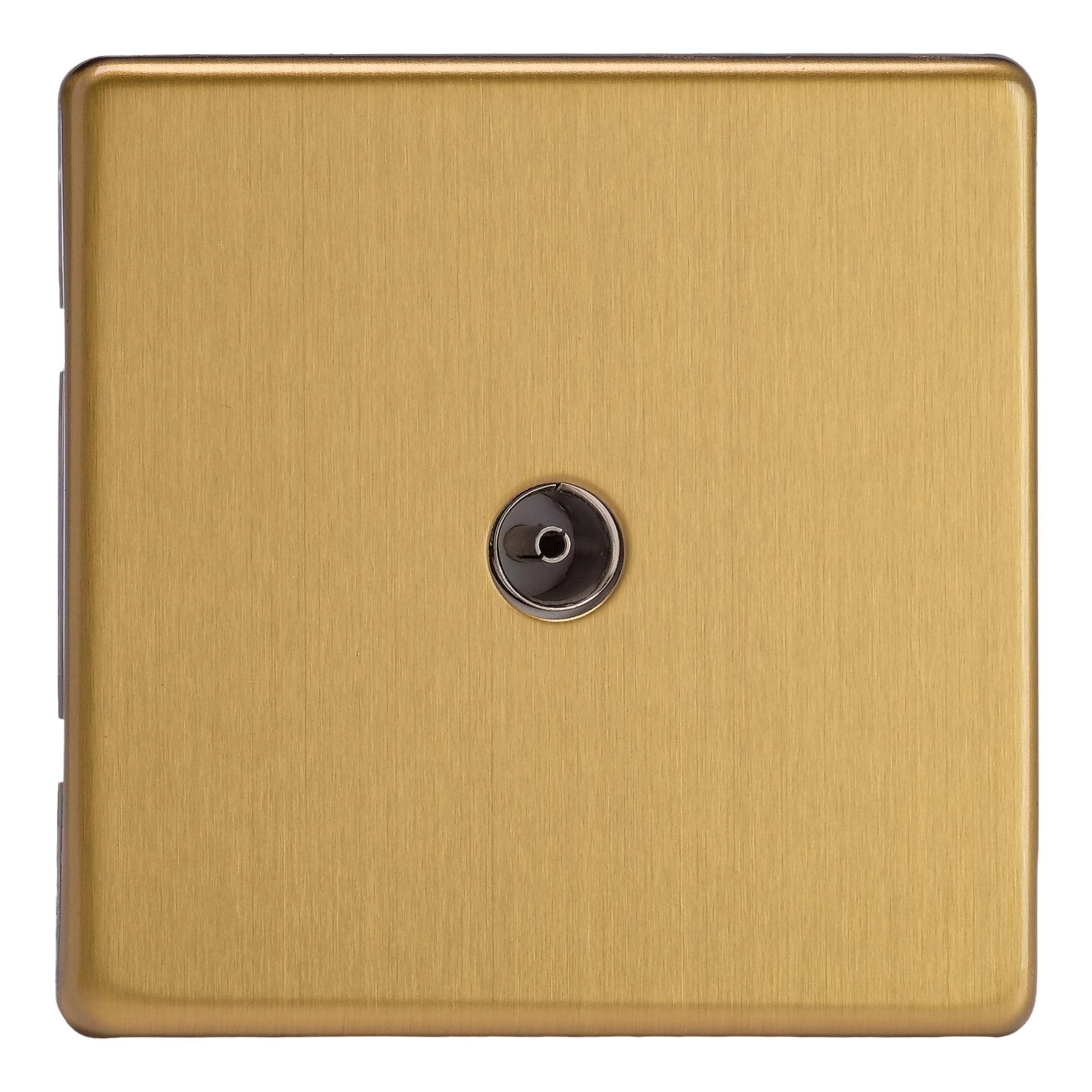 Varilight Single 1-Gang TV Socket/Co-Axial Screwless Brushed Brass XDB8S