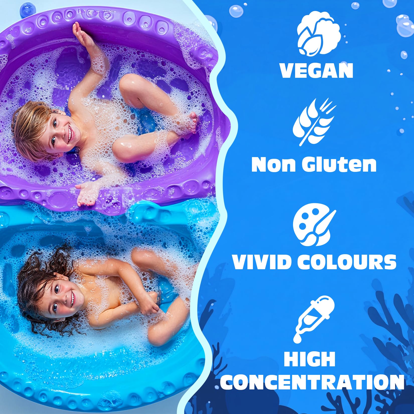 Boules de Bain - 160 Comprimés de Boule de Bain, de Qualité Alimentaire, Doux pour la Peau, Bath Colour Tablets pour le Bain Moussant, la Teinture des Œufs - 7 Couleurs Vives