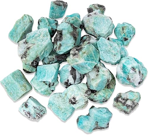Piedras en bruto de amazonita de 1/2 libra, cristales naturales en bruto para volar, cabina, pulido, envoltura de alambre, lapidaria y fabricación