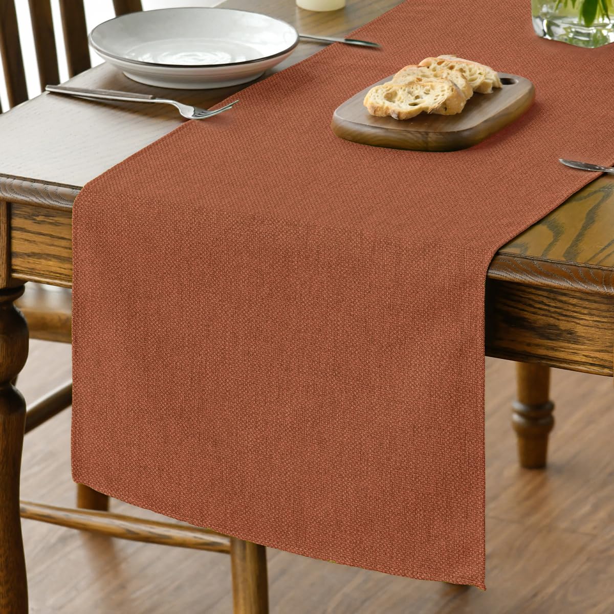 Artoid Mode Rusty Orange Table Runner, Seasonal Fall Thanksgiving Washable Kitchen Dining Table Decoration for Home Party Decor 13x72 Inch