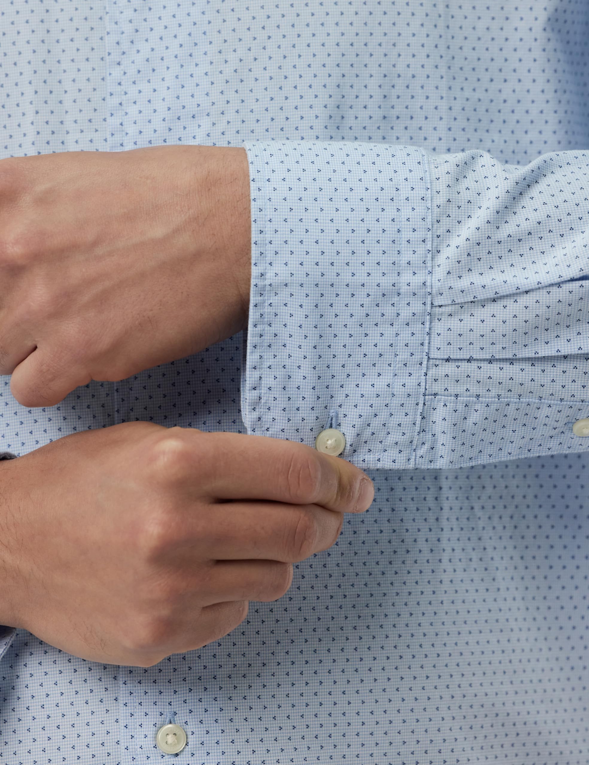 Tommy Hilfiger Camisa Hombre Flex Poplin Mini Print Regular Fit