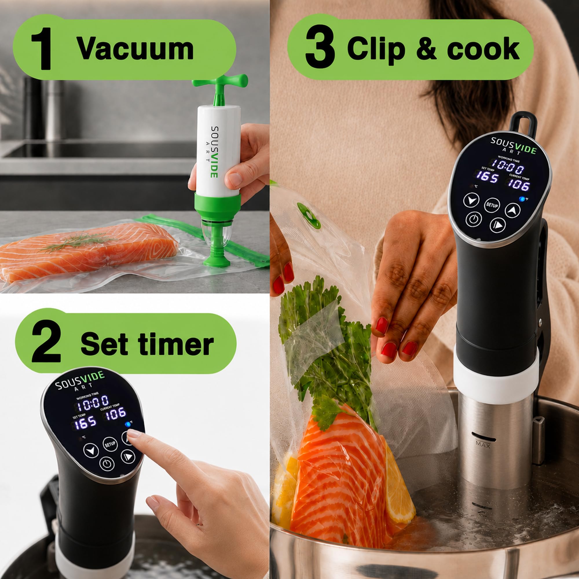 Green House Sous-Vide Cooker 本体 Amazon.com: SOUSVIDE ART Sous Vide Cooker Kit - 1000W Immersion