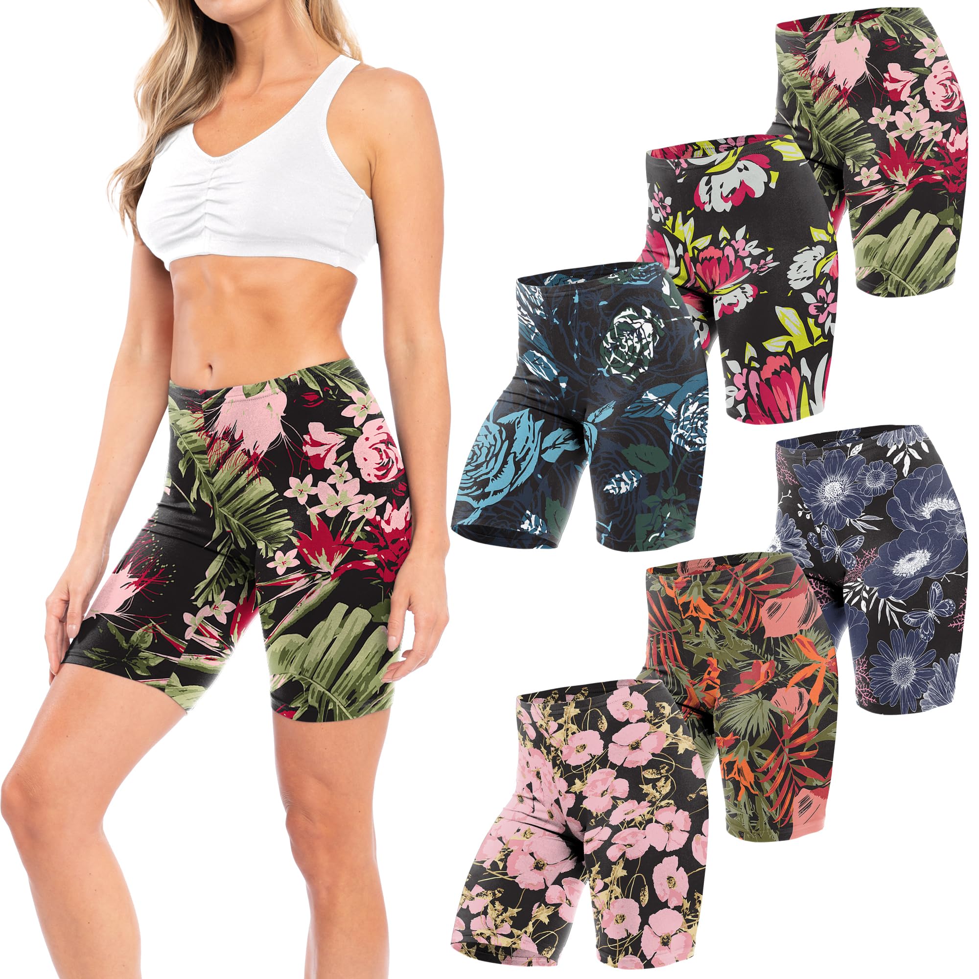 Sexy Basics Womens Ultra Soft Yoga Bike Short | Stretch Boxer Briefs | Multi Packs