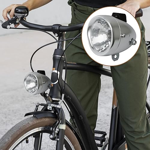 Miniatura 6 de Dynamo - Kit de luces para bicicleta motorizada vintage de fricción de 12 V 6 W, generador de faros delanteros y luces traseras, estilo retro, juego