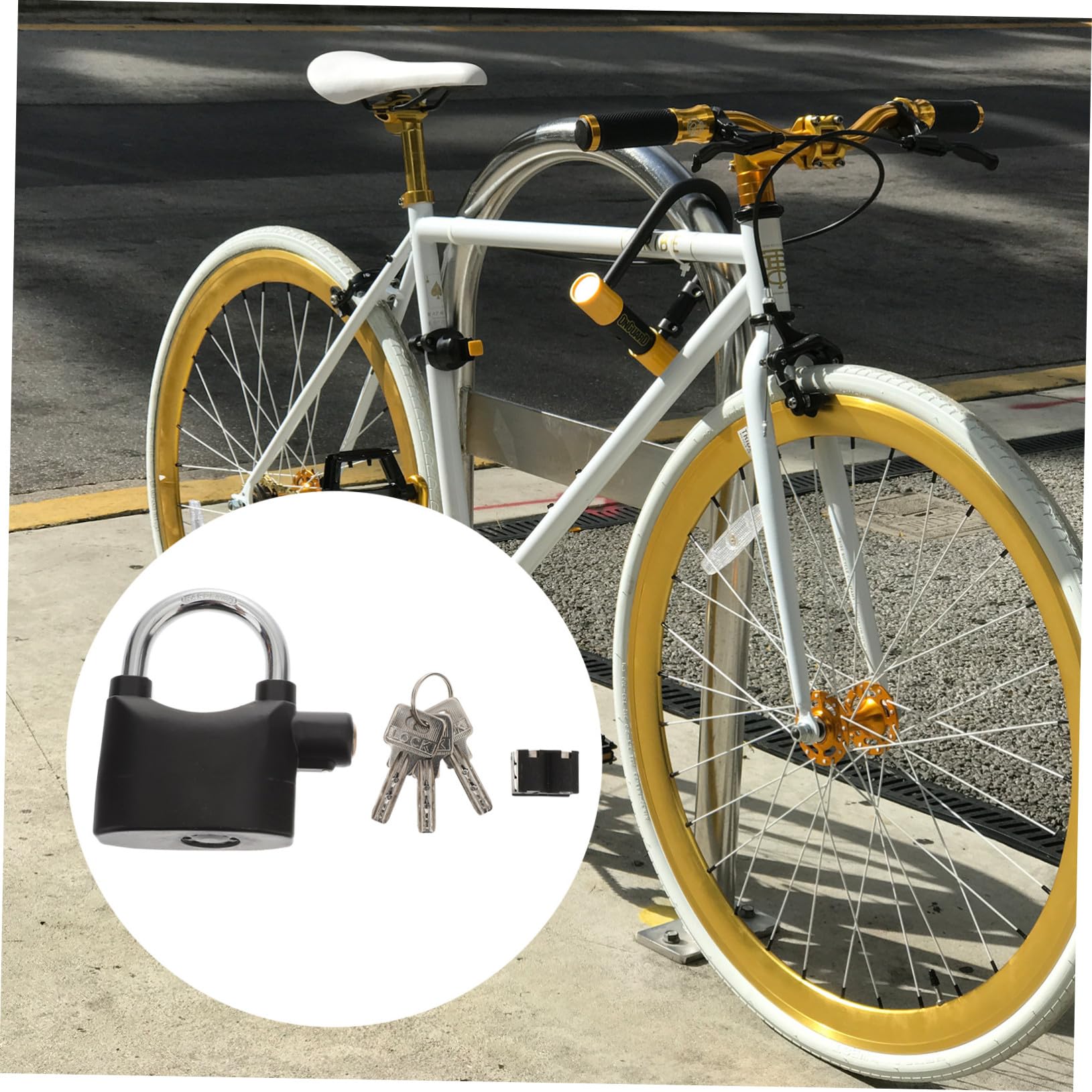Alarmschloss für Fahrrad und Motorrad mit Schlüssel, 2 Stück Schwarz