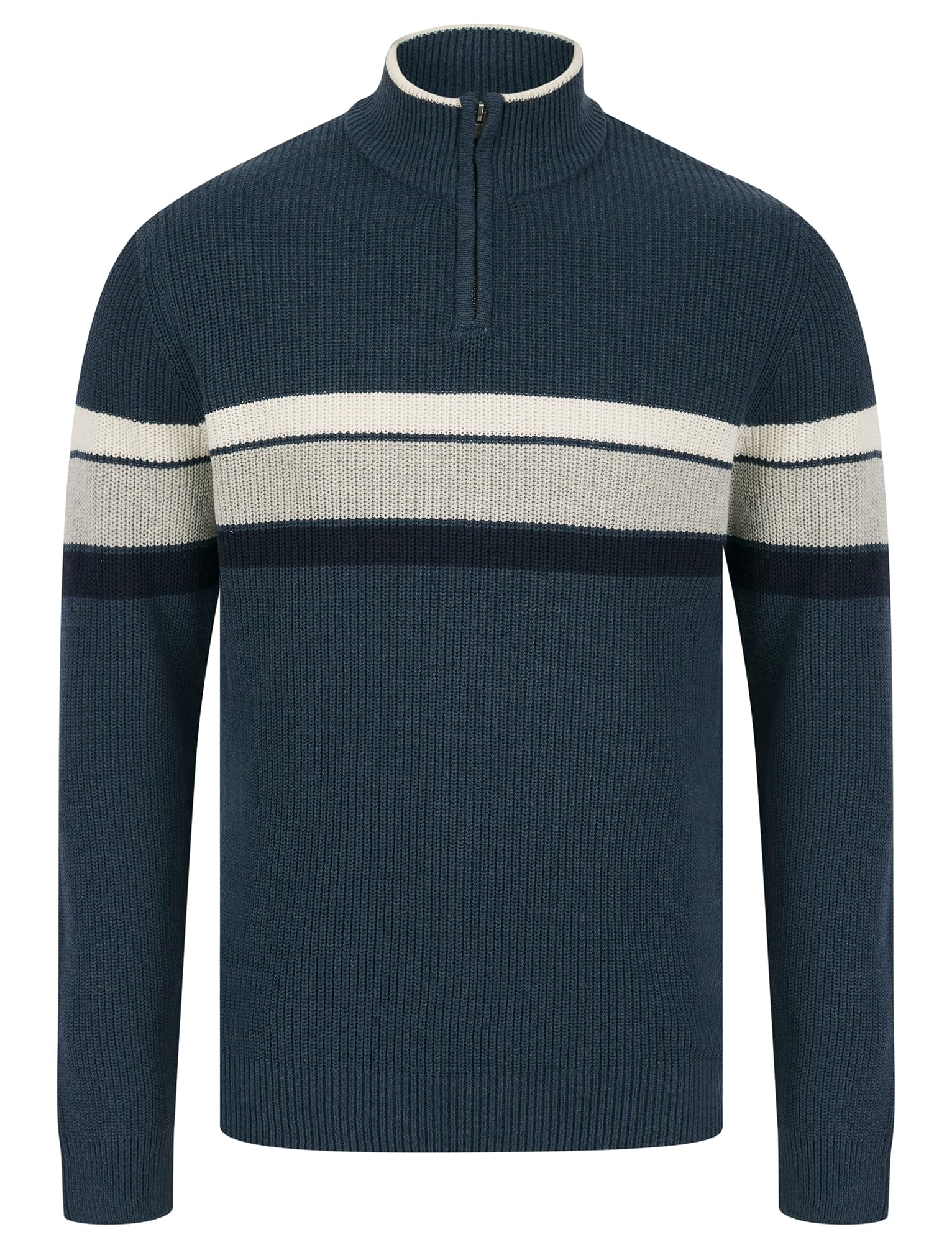 Kensington Eastside Men's 'Geoffrey' Striped Quarter Zip Neck Knit Jumper