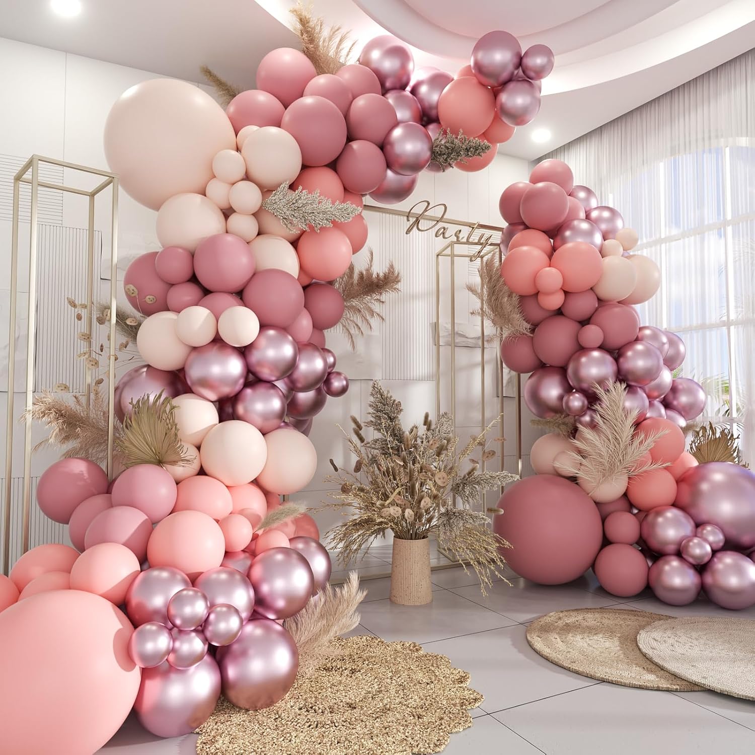 Brown Black Nude Balloon Garland Arch Kit, 160Pcs Latex Balloons Different Size 18 12 10 5 inch for Birthday Bridal Baby Shower Gender Reveal Wedding Retirement Party Decorations