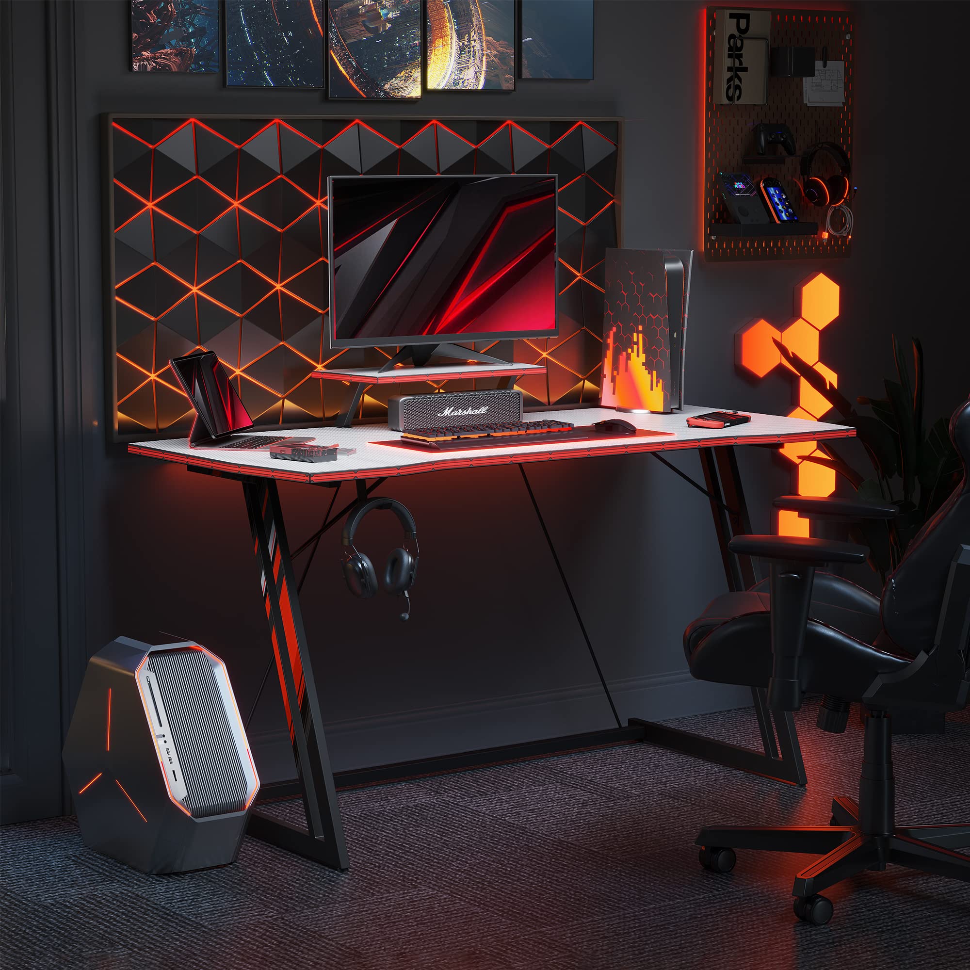 CubiCubi Gaming Desk 40 inch PC Computer Desk, Home Office Desk Gaming ...