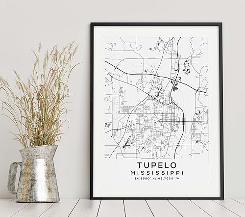 Miniatura 6 de Mapa de Tupelo, Mississippi, Light 2 (24x36)