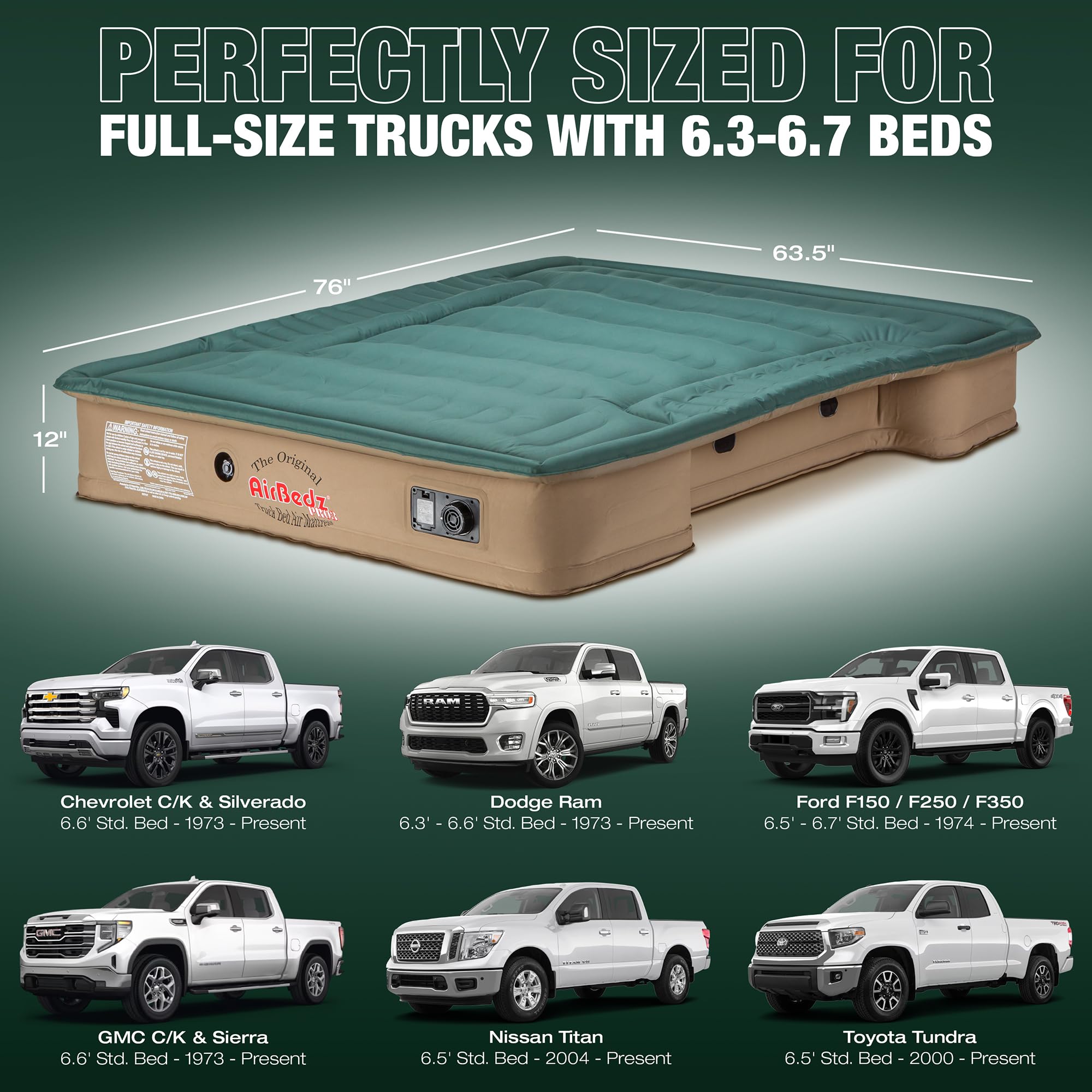 Amazon.com: Pittman Pro3 Series Airbedz Truck Bed Air Mattress 6.5