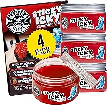 Chemical Guys Sticky Icky Car Cleaning Gel, Sweet Strawberry Scent - Detailing Kit, Automotive Dust Car Crevice Cleaner, Air Vent Slime, Cleaning Putty for Keyboard Accessories (4 Pack)