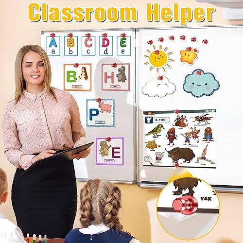 Miniatura 93 de VNDUEEY 12 imanes negros para nevera, imanes de pizarra blanca, imán pequeño y fuerte para pizarra, oficina, aula, cocina