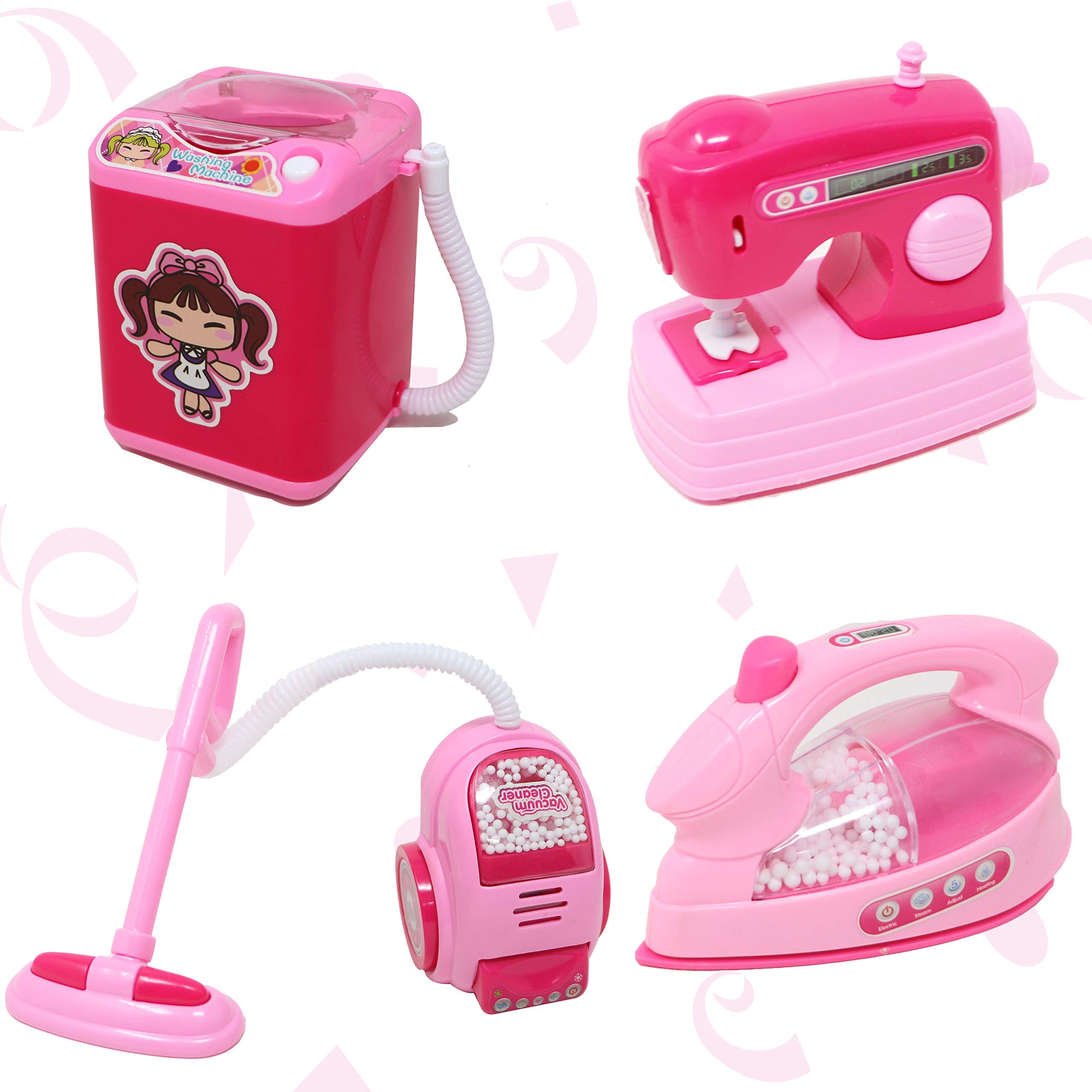NIYAMAT® Battery Operated Set of 4 Pieces Household Home Appliances Kitchen Play Sets Toys for Girls with Realistic Sound, Washing Machine, Sewing Machine, Vacuum Cleaner & Iron (B08NW8DCXB) Amazon Price History, Amazon Price Tracker