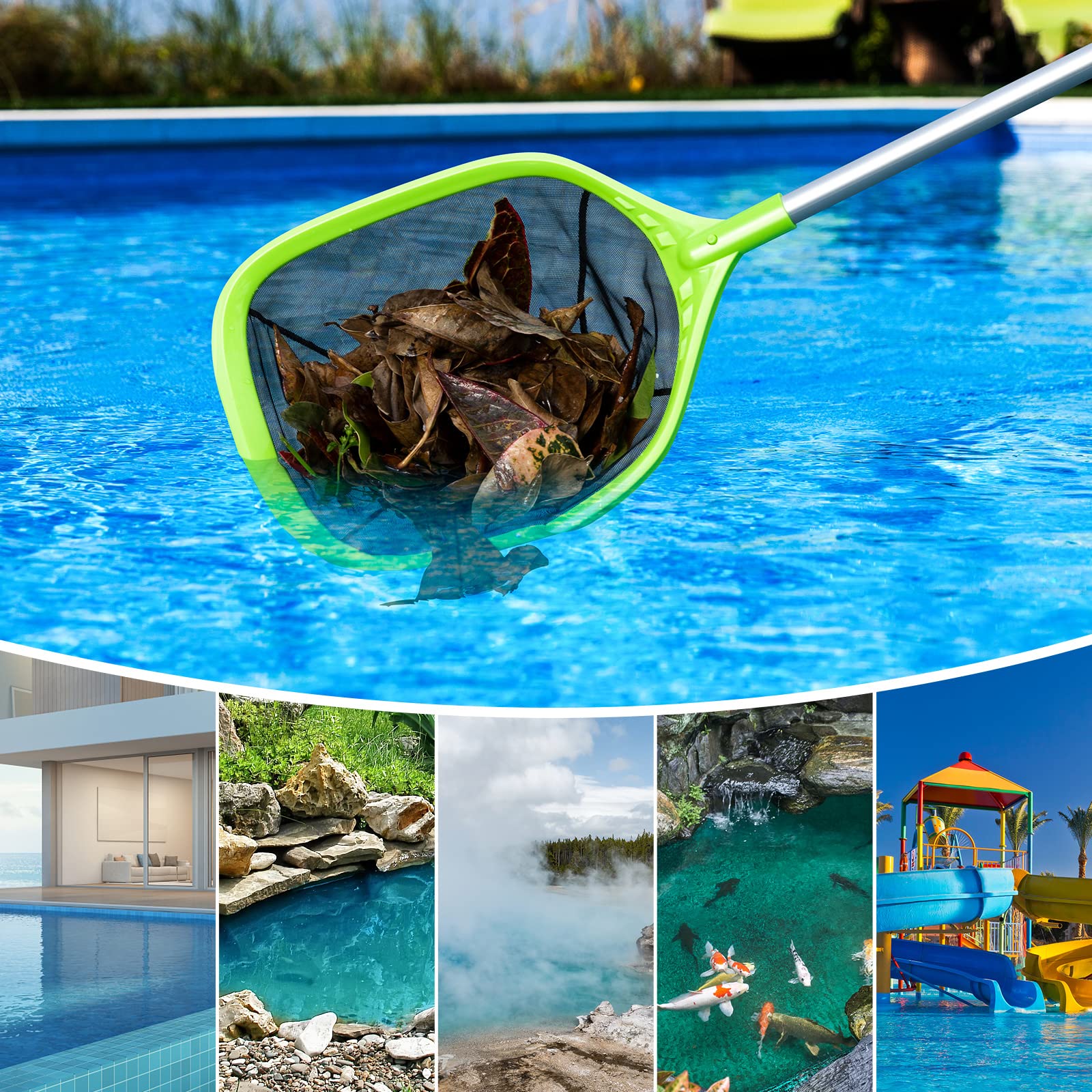 Épuisette Piscine Movend Avec Poteau Aluminium 1.15m - Mailles Fines Pour Débris Et Algues