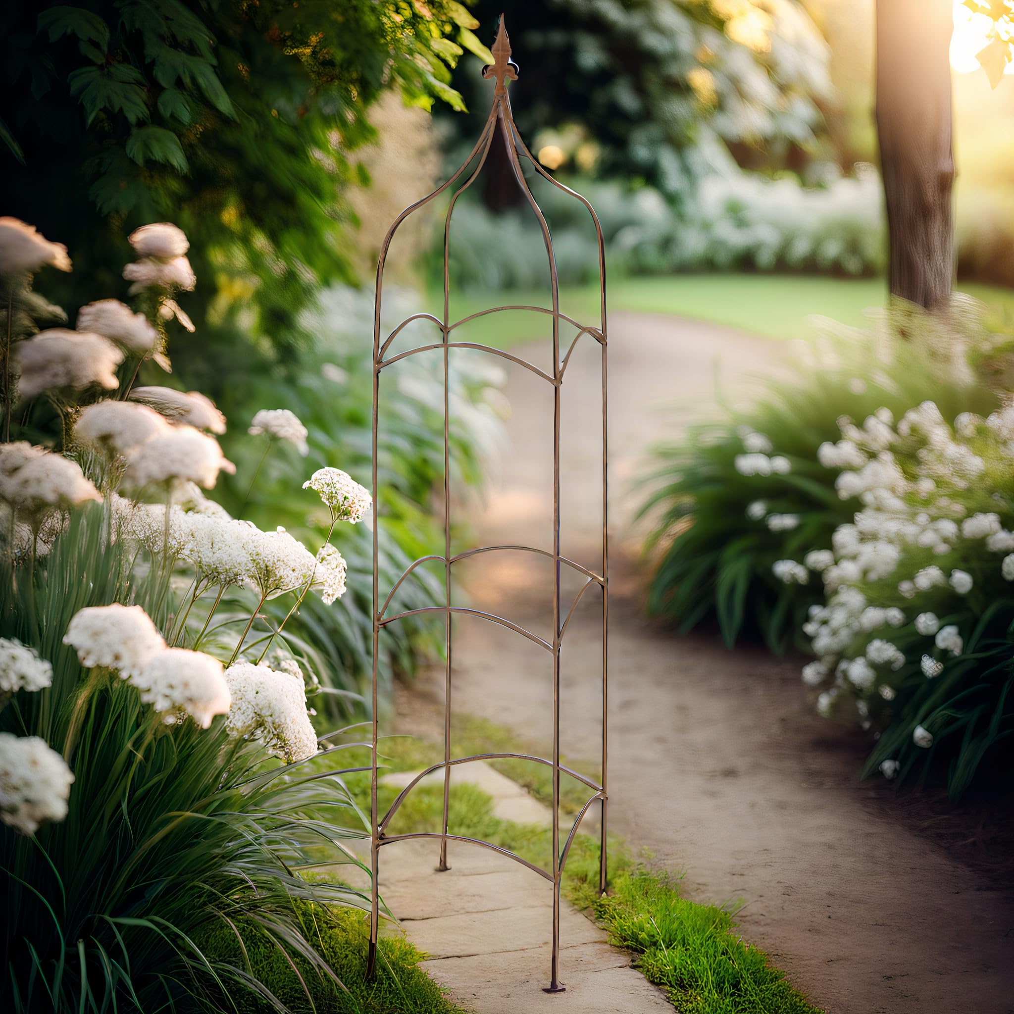 Supporto A Muro Traliccio 180 X 70 Cm Decorazione Giardino Piante Rampicanti In Metallo Bianco Invecchiato 100003904 84526910