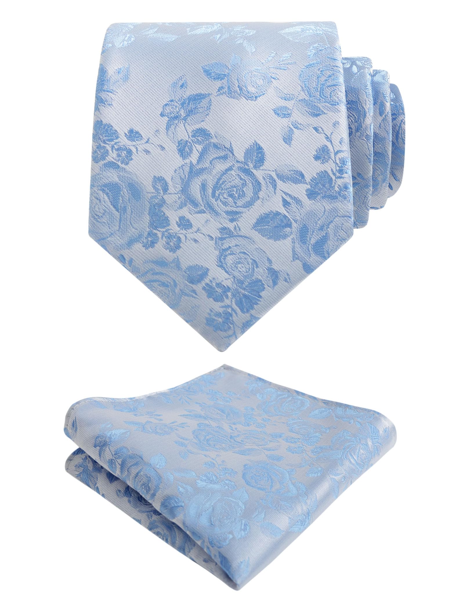 Alizeal Mens 3.15'' Rose Necktie Handkerchief Set