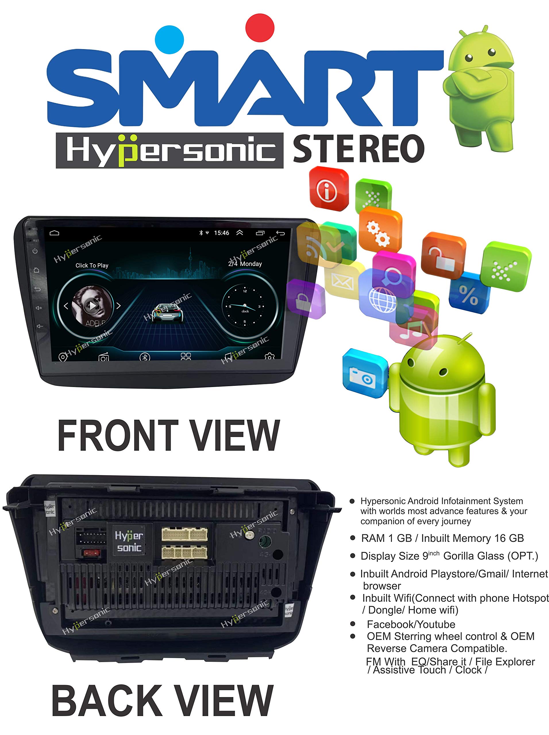 Opt) 1GB RAM 16 GB ROM Car Stereo/Car 