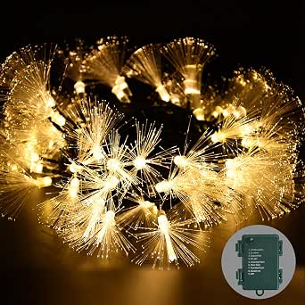 YOLIGHT 33ft Fiber Optic Fairy Lights - 60 LED Firework String, 8 Modes, Green Wire - View #5