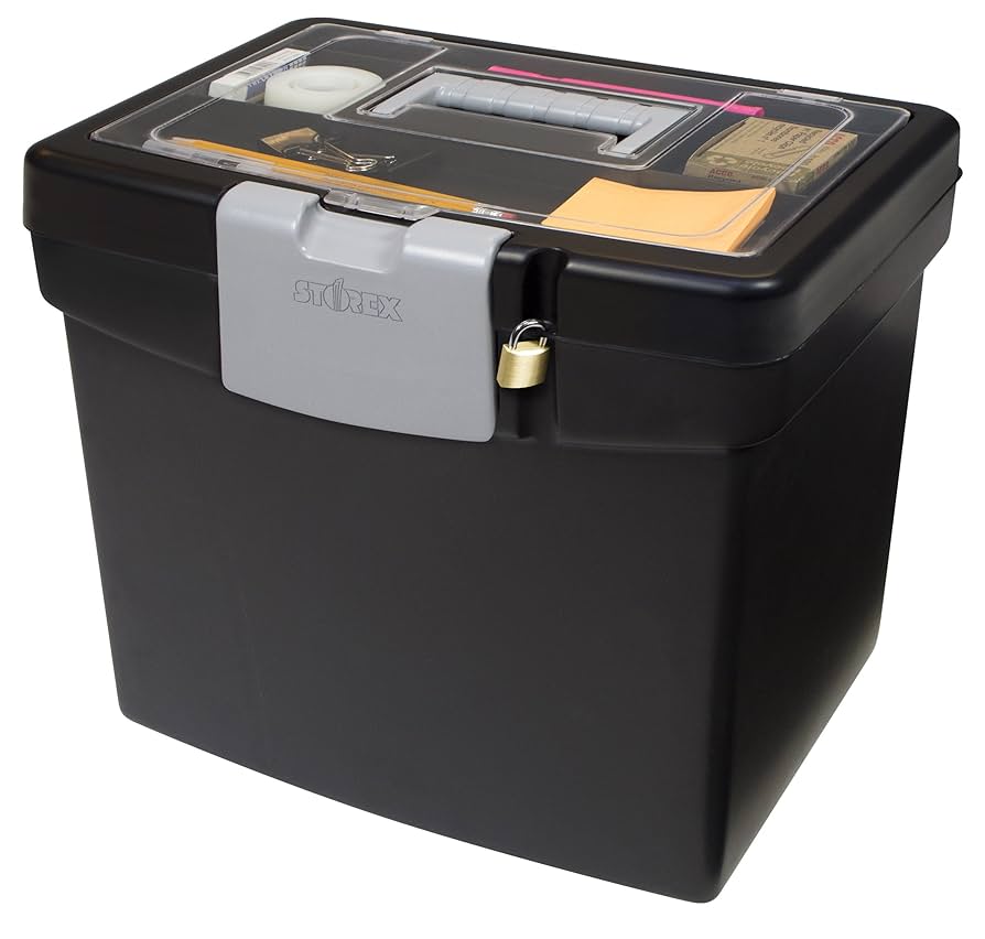 Amazon.com: Storex 61504B02C Portable File Box with XL Lid