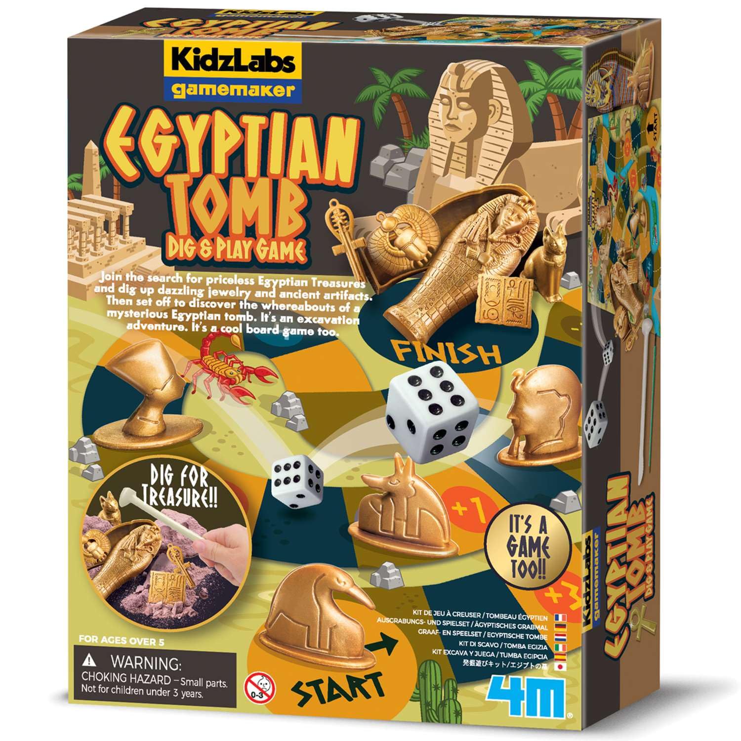 4M KidzLabs Egyptian Tomb Dig & Play Game Kit, Ancient Egypt Excavation
