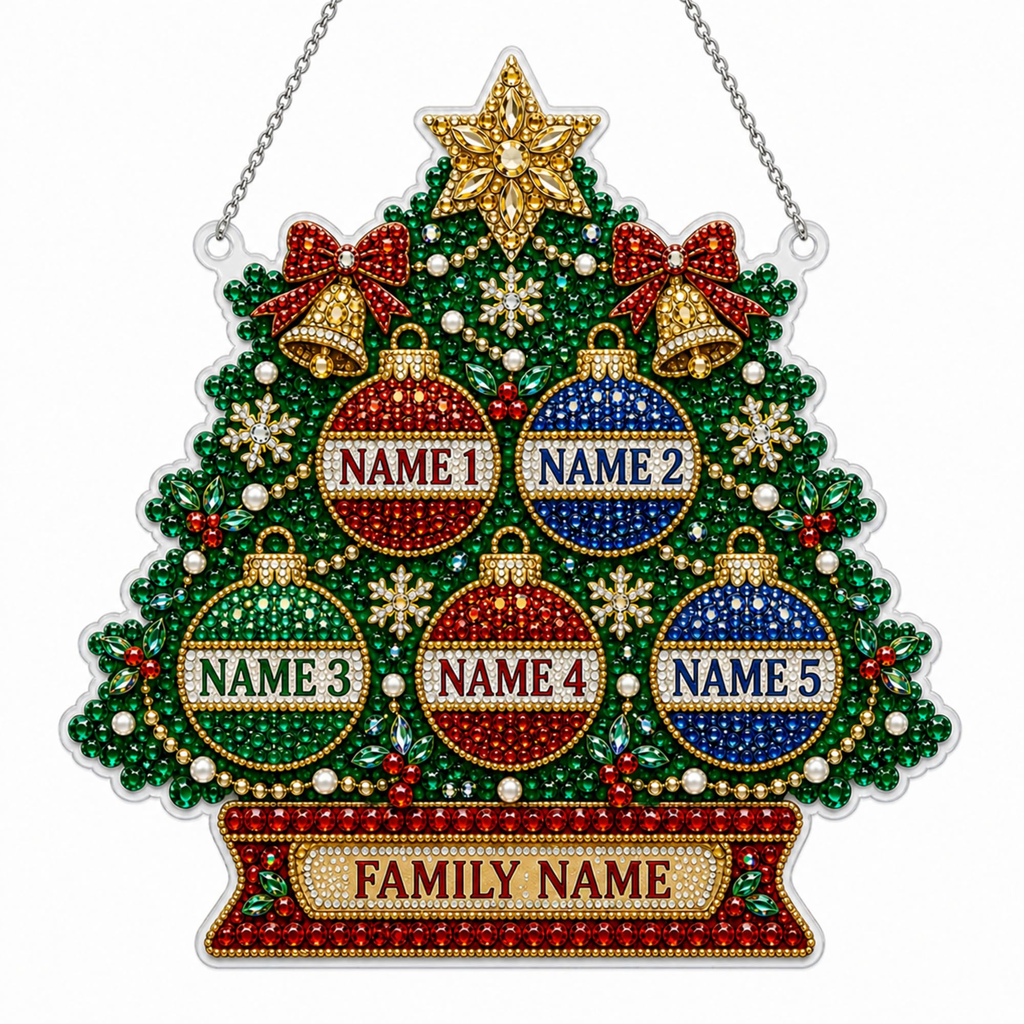 Personalized DIY Christmas Diamond Art Hanging Kits for Adults Beginners