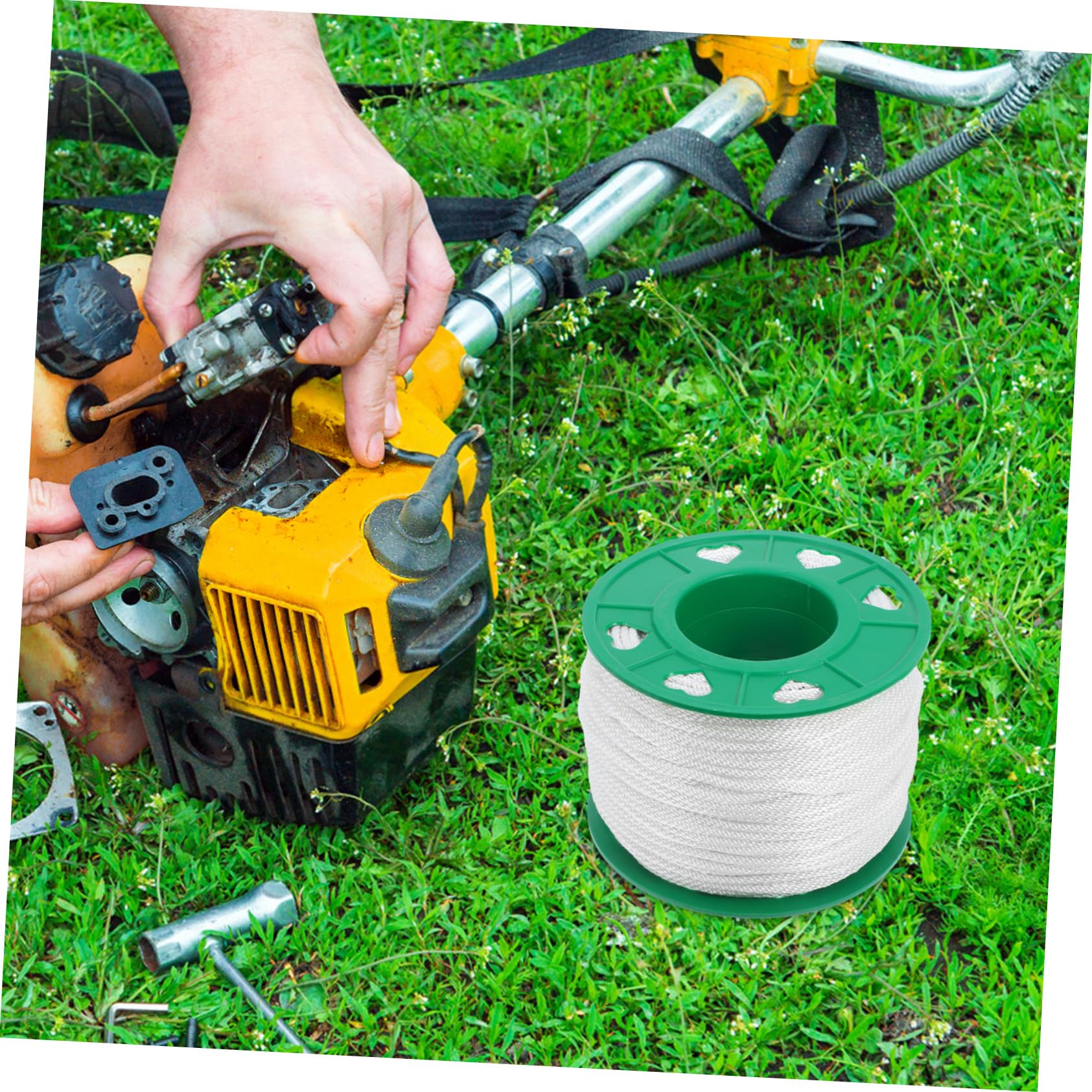 Mikikit Corda di Avviamento per Tosaerba e Motosega, in Nailon Pp, Verde, Leggera, per Uso Esterno e Lavori di Giardinaggio