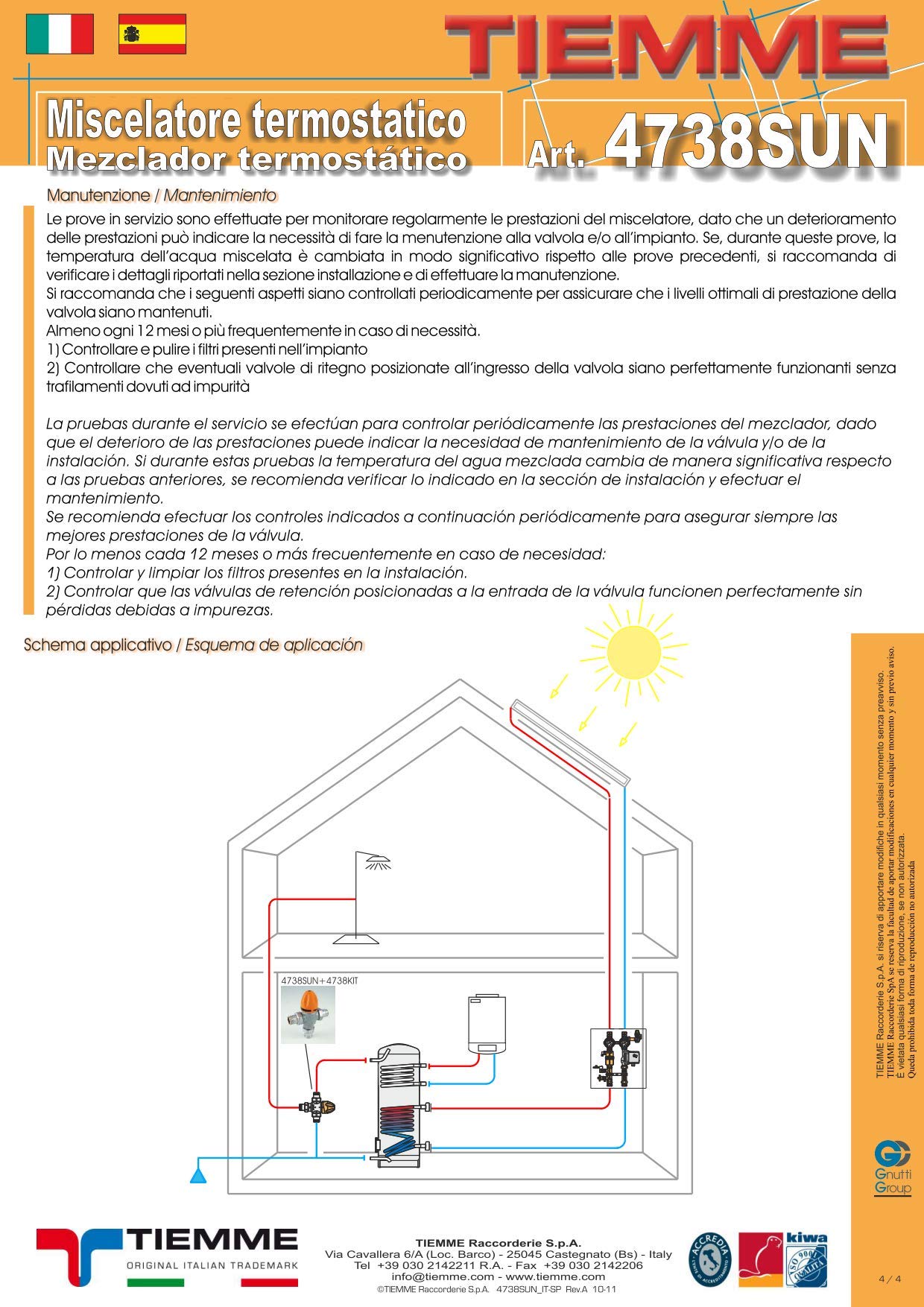 Valvola termostatica solare MMV-S 1"