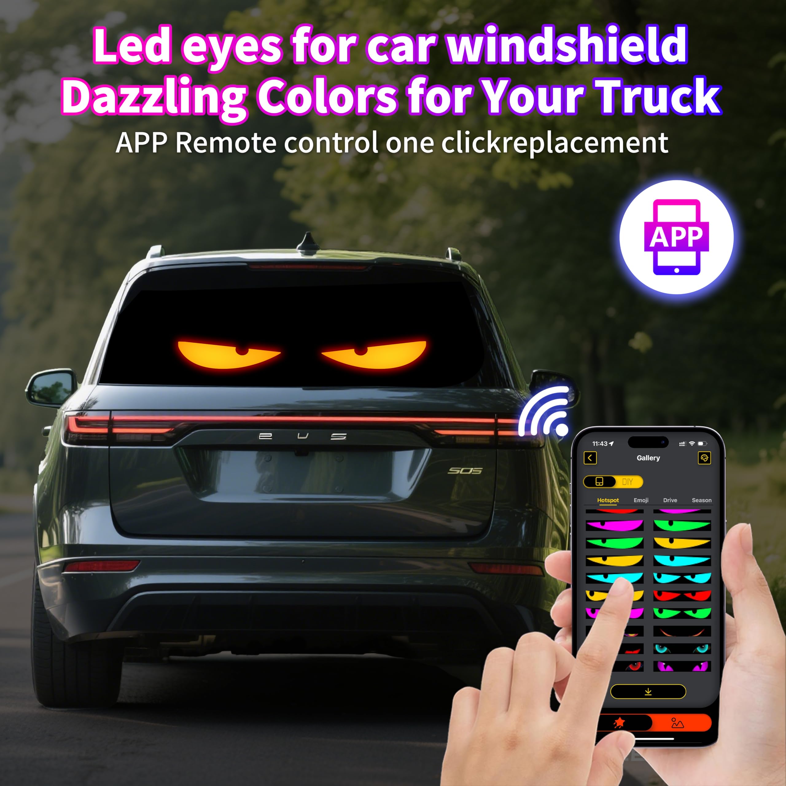 23.6 Inch Dynamic Led Car Lights 2-Pack Devil Eyes LED Lights For Car ...