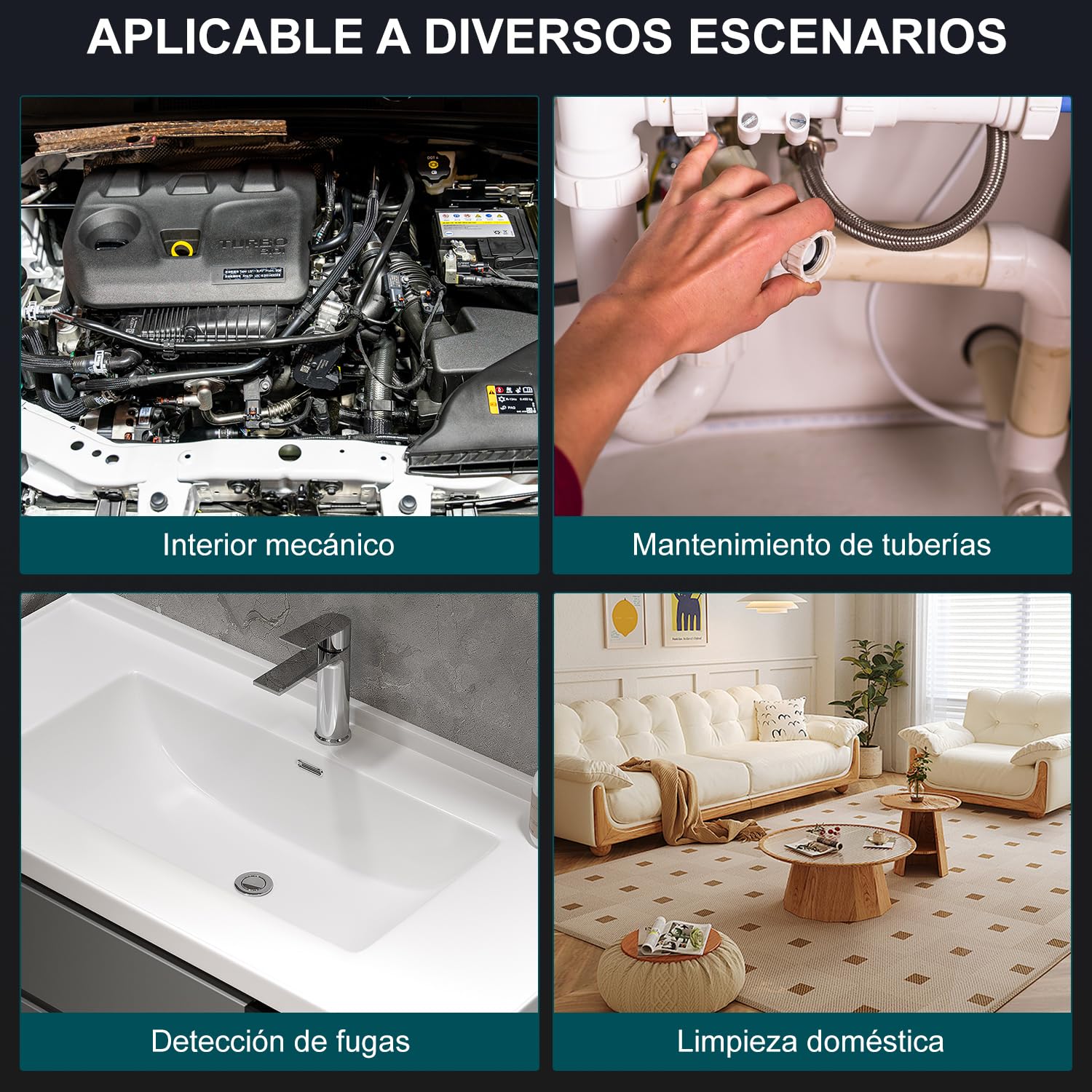 HANMATEK - Endoscopio industrial de 1080P, pantalla TFT de 4.3 pulgadas, cable flexible de 16.5 pies, cámara de 8 mm con luces LED ajustables, 1 millón de píxeles, grabación de foto/video, carga USB-C