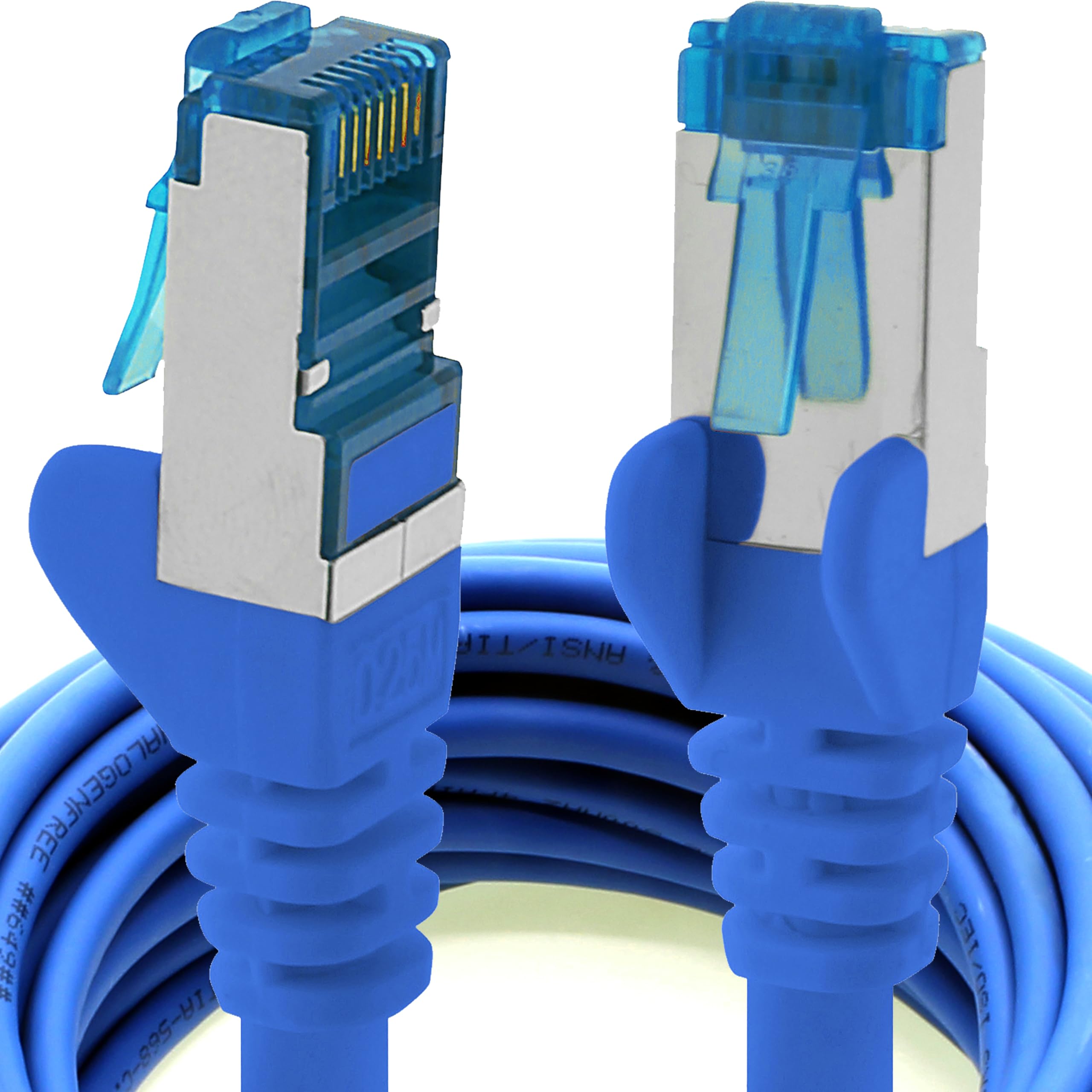 1aTTack.de0.5m - CAT6a - network cable blue - 1 piece CAT 6 A patch cable 10000 Mbit s SFTP PIMF 500 MHz compatible with CAT5 CAT6 CAT7 CAT8 DSL Internet Switch Router