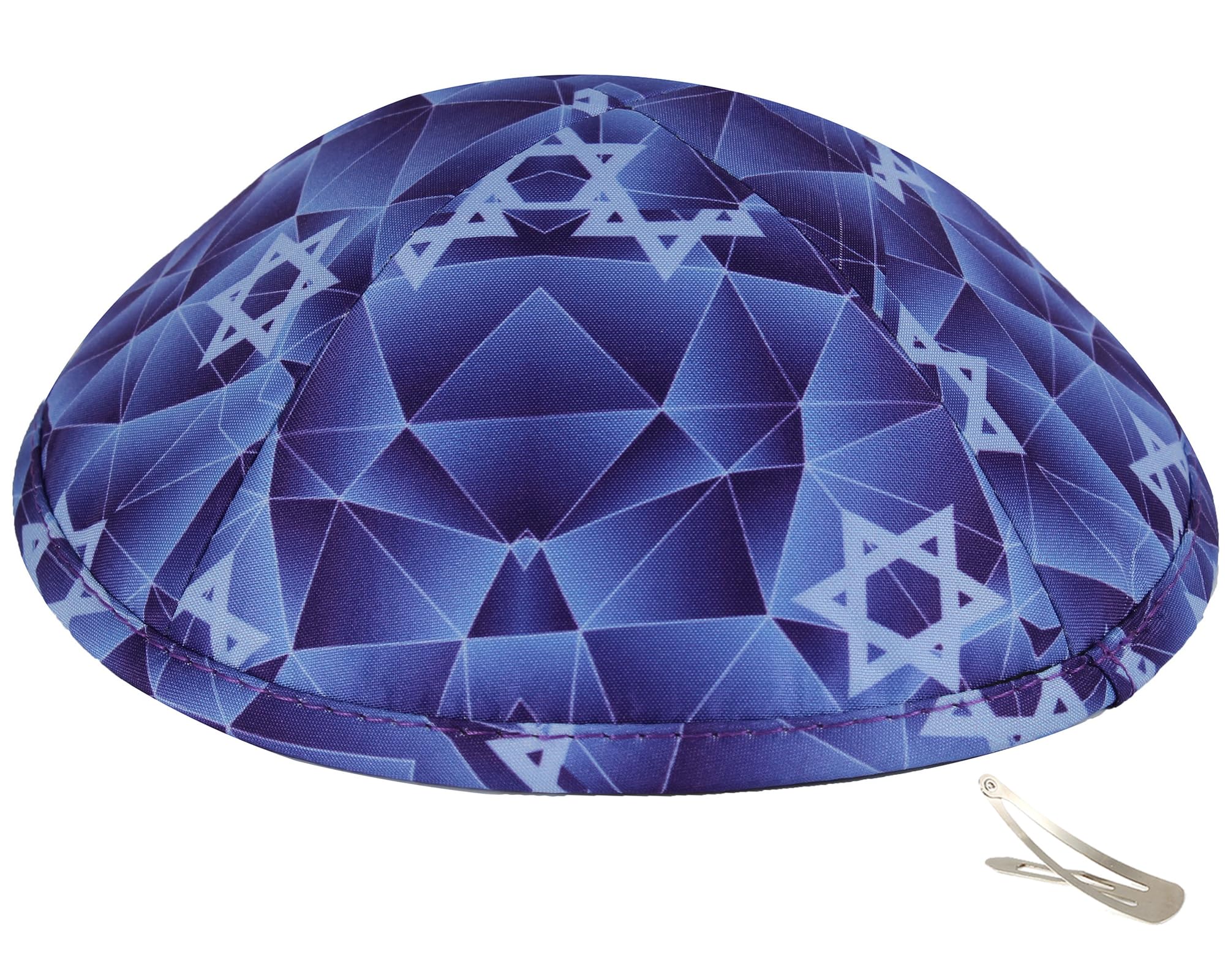 Zion Judaica Star of David Kippah 6" Geometric Bulk Yamakas w/Clip Event Kipahs