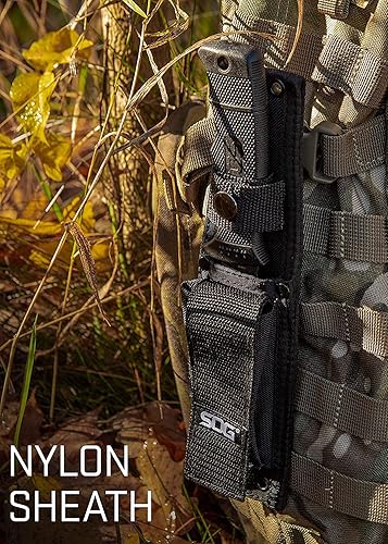 Miniatura 6 de SOG Cuchillos de hoja fija con vaina cuchillo táctico SEAL Pup, cuchillo de supervivencia y cuchillo de caza con hoja de 4.75 pulgadas y funda de