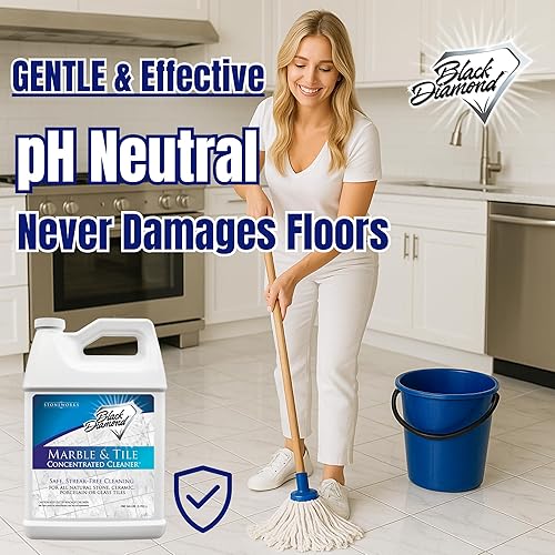Miniatura 7 de Black Diamond limpiador de pisos de mármol y mosaico Ideal para cerámica porcelana granito piedra natural vinilo y linóleo concentrado sin enjuague