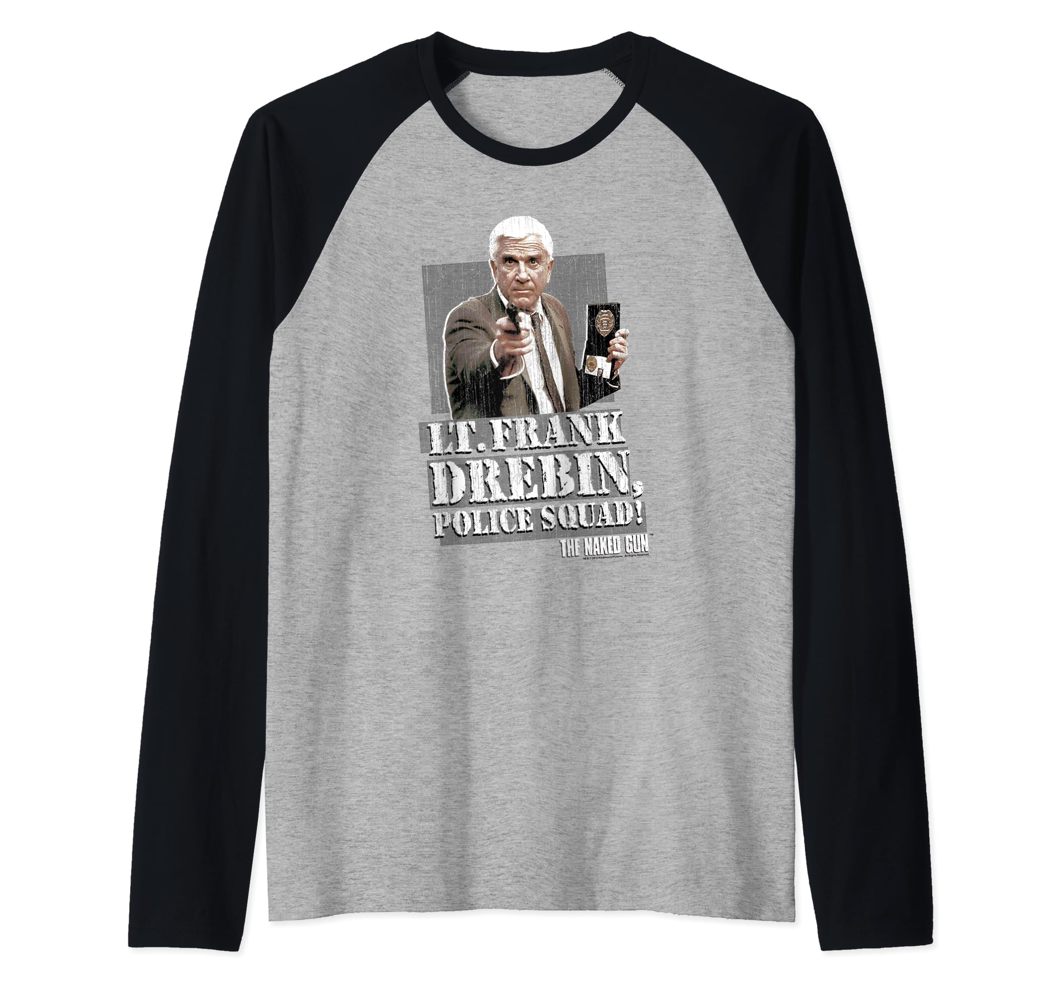 Naked Gun Lt. Frank Drebin Raglan Baseball Tee