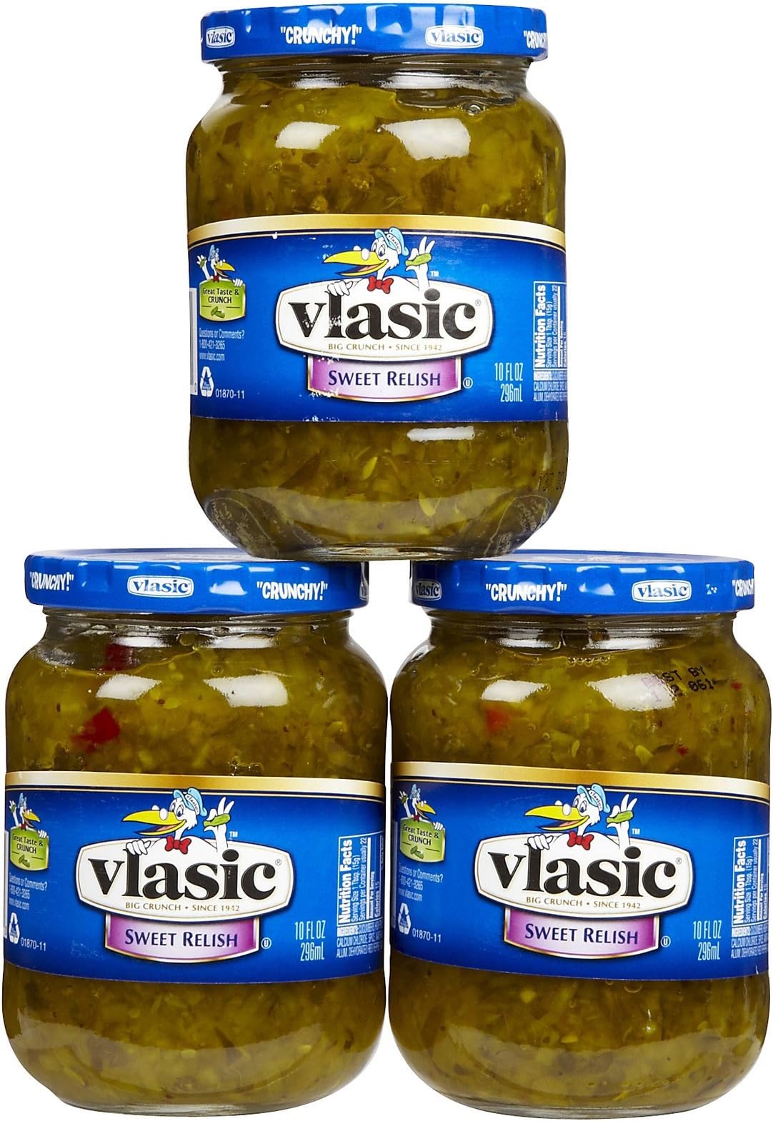 Vlasic Sweet Relish Pickles, 10 oz, 3 pk
