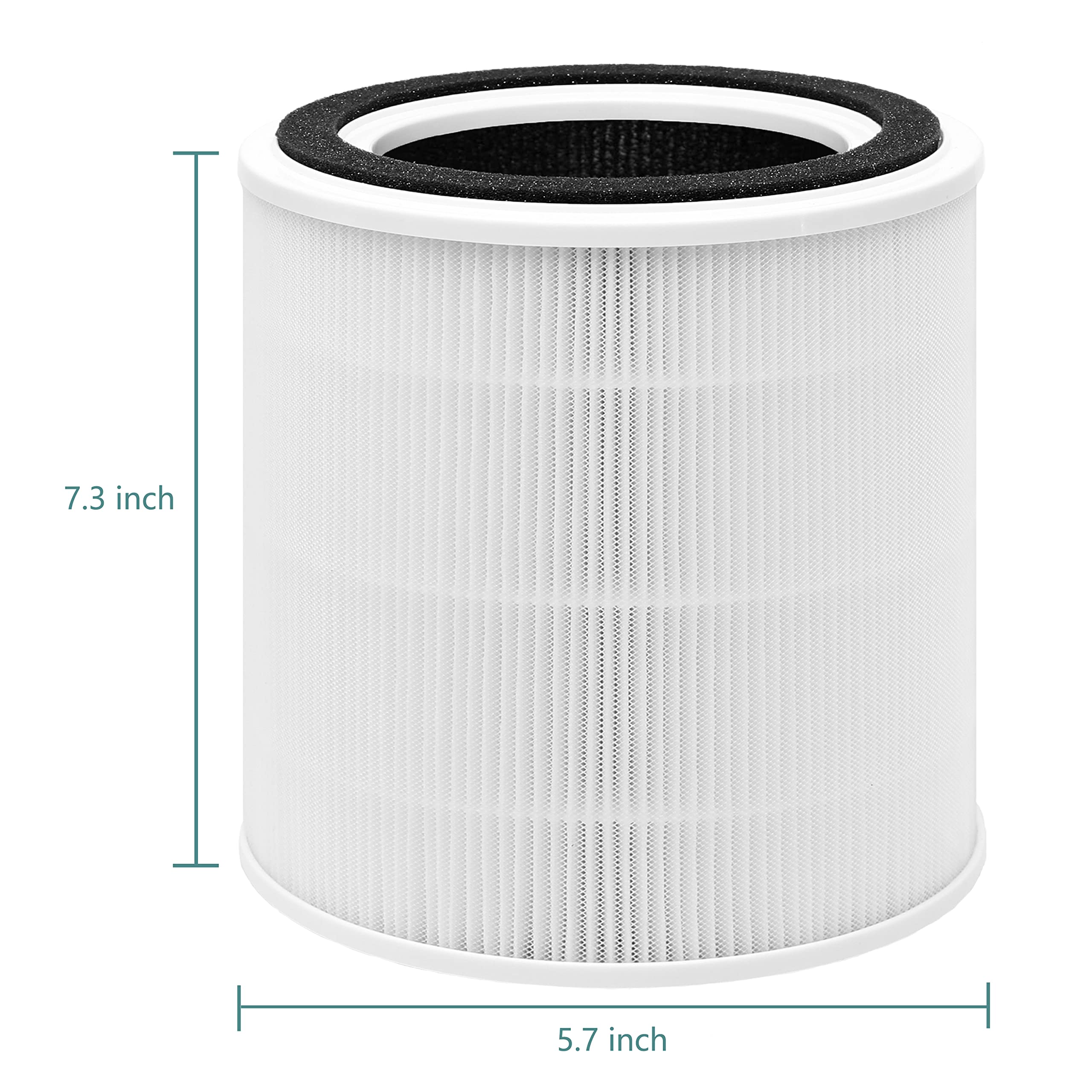 TT-AP005 Replacement Filter, Compatible with TT-AP005 Air Purifier, 3-in-1 H13 True HEPA with Activated Carbon Pre-Filter, 2 Pack
