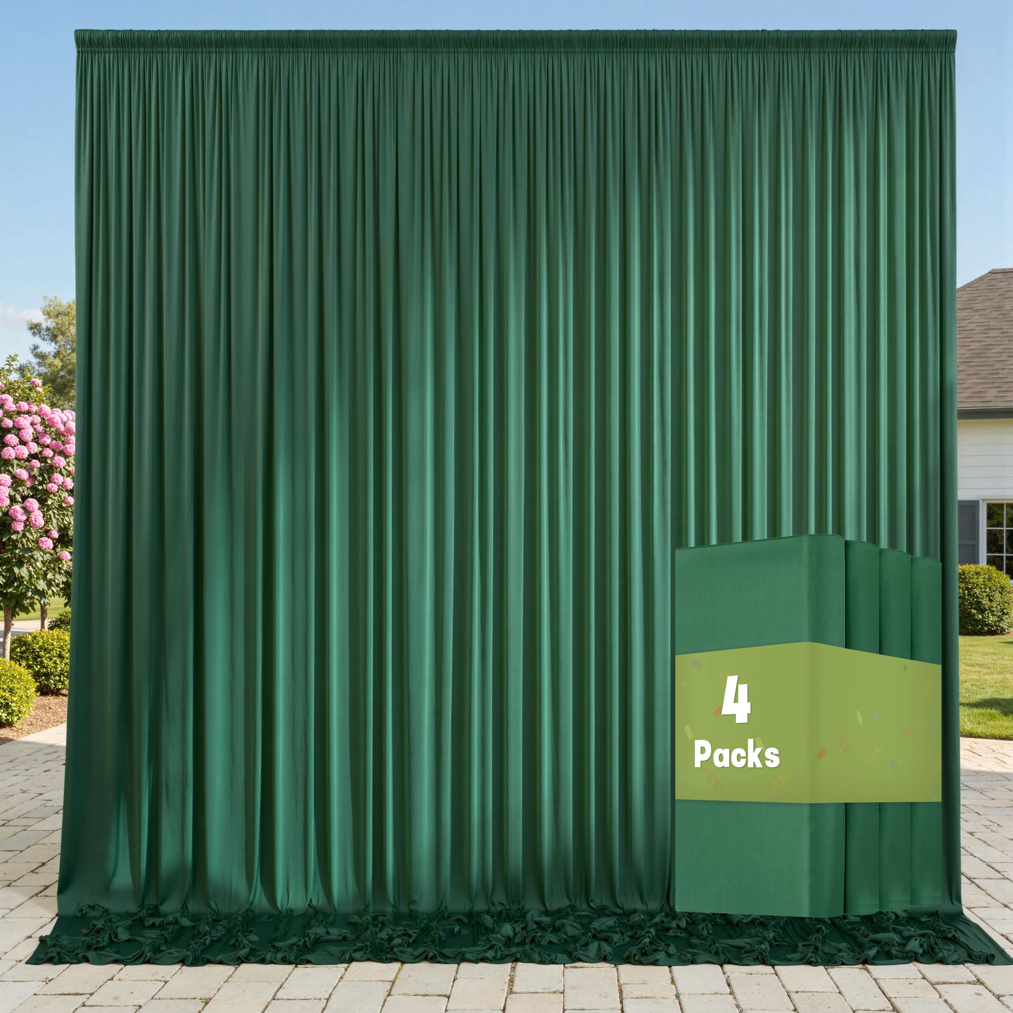 10ft x 10ft Wrinkle Free Black Backdrop Curtains for Parties, 2 Panels 5ftx10ft Polyester Photo Backdrop Drapes for Wedding Birthday Graduation Photography Background — view 64