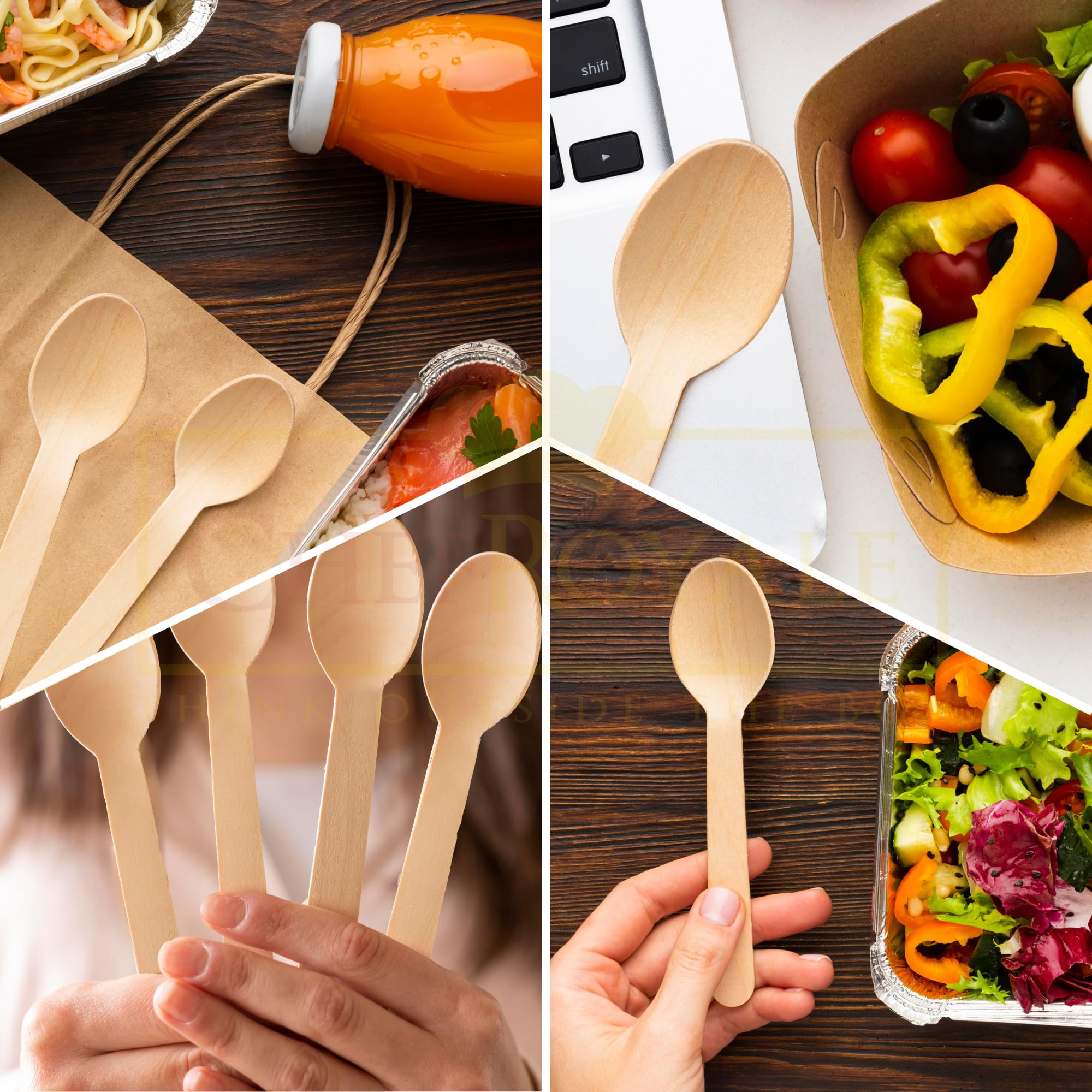 Utensili Usa E Getta Ecologici Realizzati In Legno Di Bambù E Carta Vista Dall Alto Il Concetto Di Salvare Il Pianeta Il Rifiuto Della Plastica 13317182