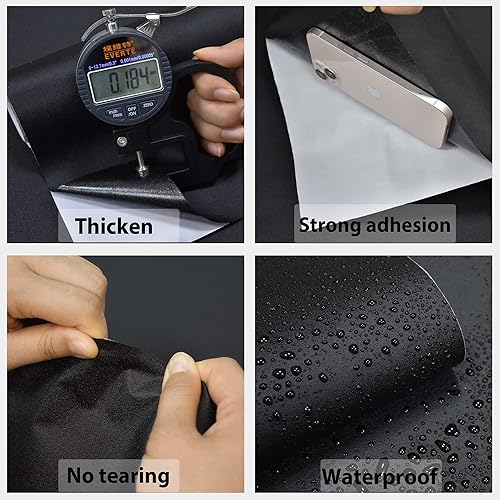 Miniatura 5 de Papel tapiz negro para despegar y pegar, papel adhesivo negro sólido para gabinetes, papel tapiz negro mate, papel tapiz autoadhesivo extraíble para