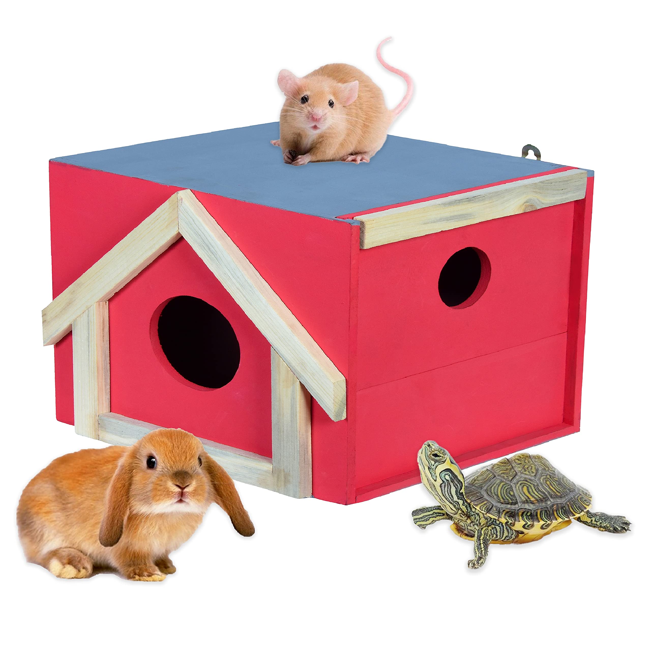 Cket Wood Pet House for Small Pets for Hamster, Tortoise, Rats, Chinchilla, Hedgehog, Gerbil, SugarGlider, Birds and Other Small Pets Hideout House for Pet (B09DQ4ZH5S) Amazon Price History, Amazon Price Tracker