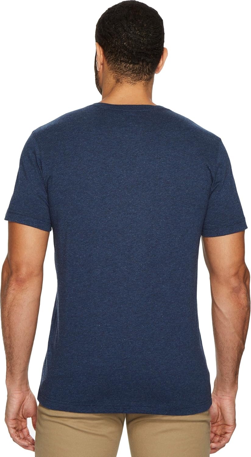 Psycho Bunny Men's Regular Fit Short Sleeve V Neck T-Shirt Heather Navy