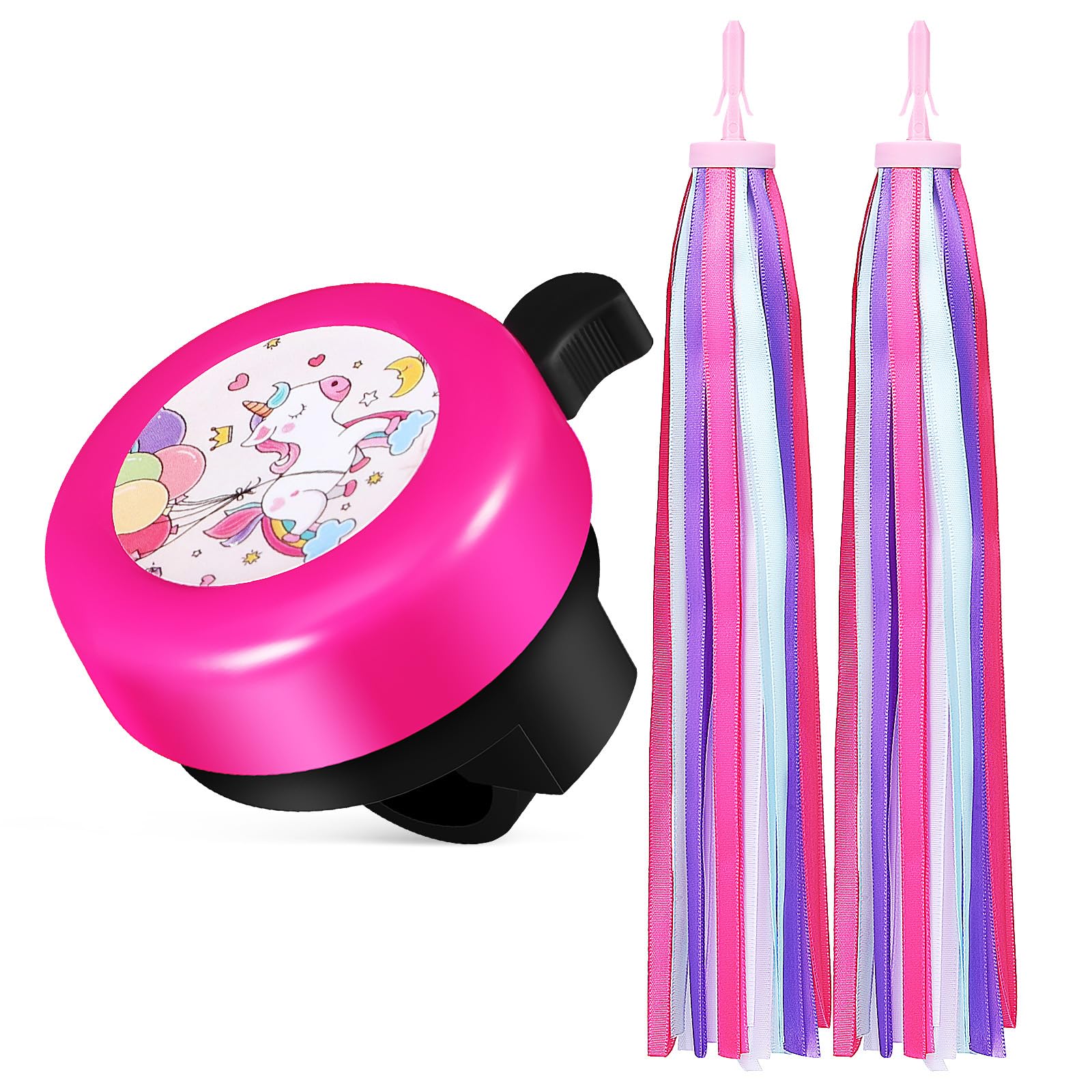 YARNOW 1 Set Kid Bicycle Bell Kids Bike Handlebar Streamers Bike Handlebar Tassels Unicorn Bike Accessories Cool Bike Bell Kids Bicycle Handlebar Ribbons Plastic Toddler Decorate Scooter