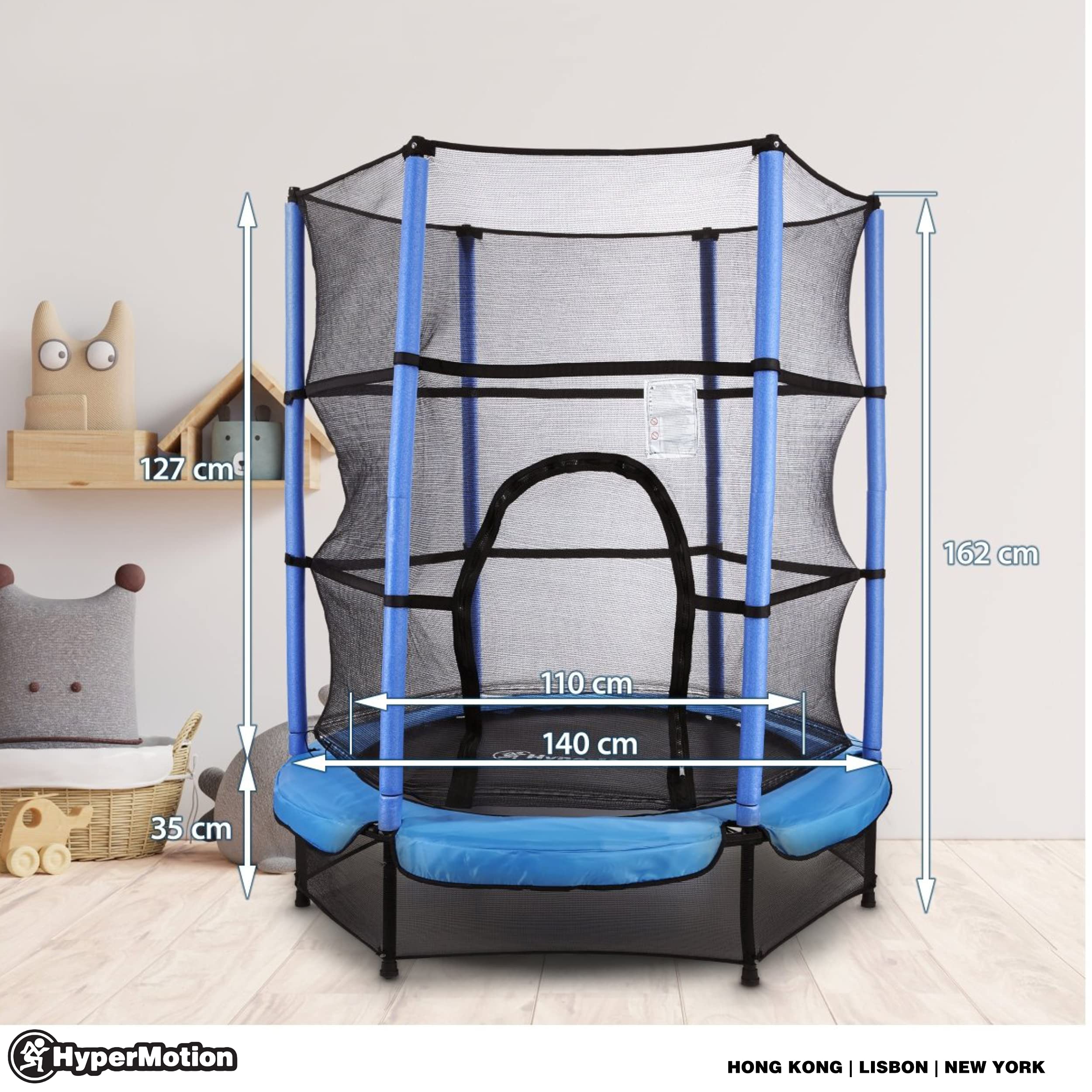 HyperMotion, Kinder- und Jugendtrampolin, Garten- und Heimtrampolin, Gartentrampolin für Kinder 3+, Fitness, Jumping Trampolin für Indoor/Outdoor/Garten